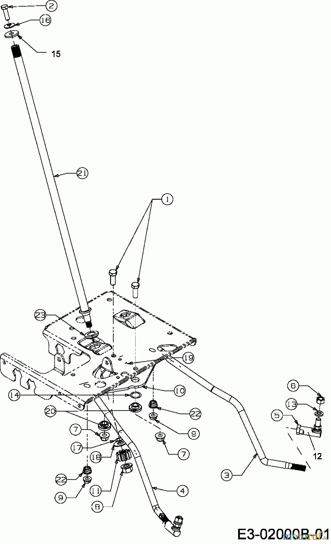  Bolens Tracteurs de pelouse BL 200/105 H 13A7491N684  (2007) Système direction