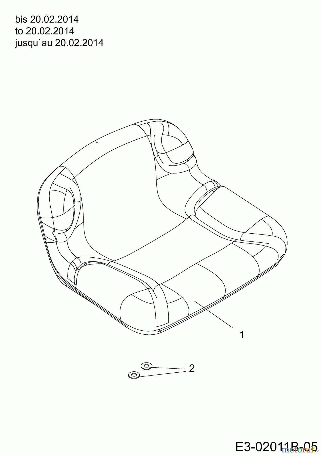  MTD Tracteurs de pelouse DL 96 H 13H2795F676  (2014) Siège jusqu`au 20.02.2014