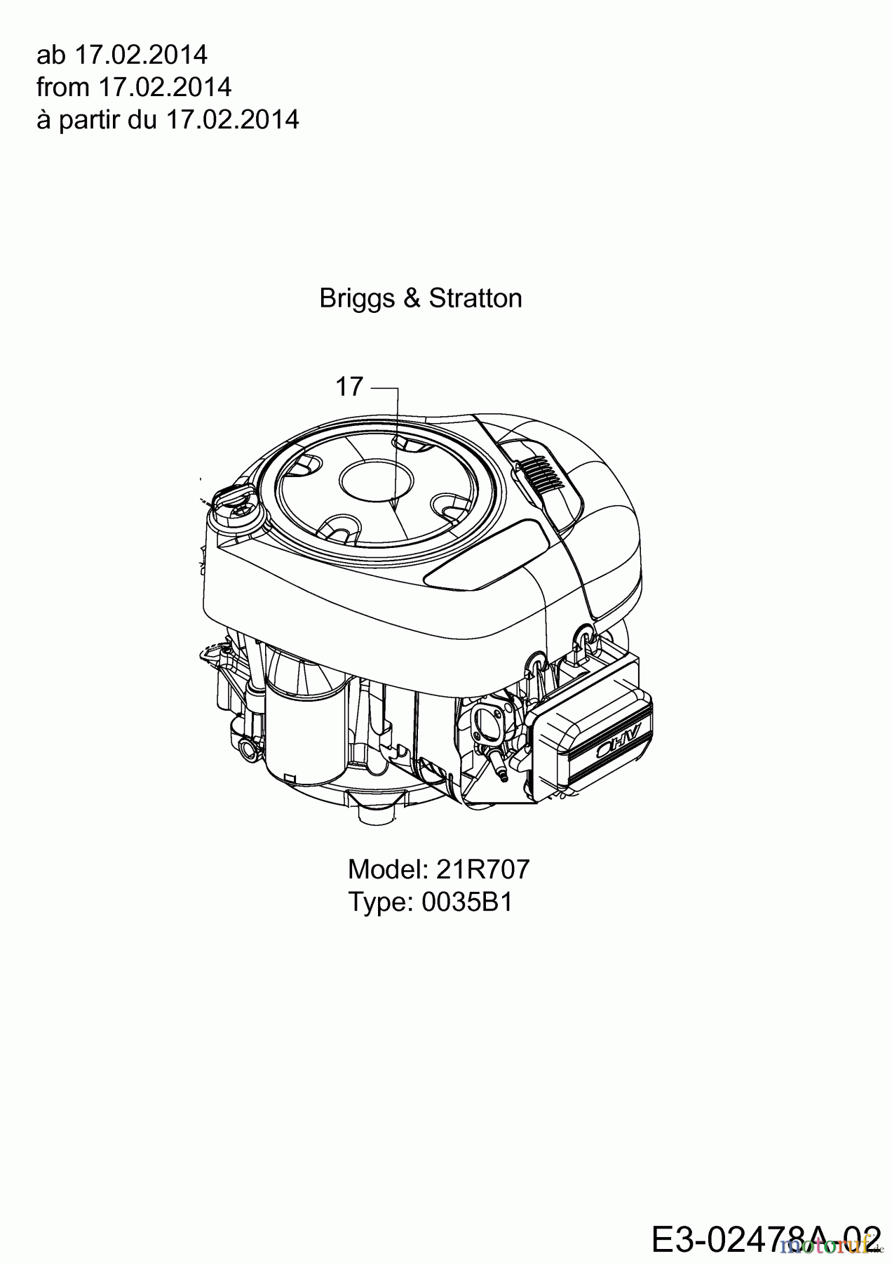  Black-Line Tracteurs de pelouse BL 125/92 T 13HH771E683  (2014) Moteur Briggs&Stratton à partir du 17.02.2014