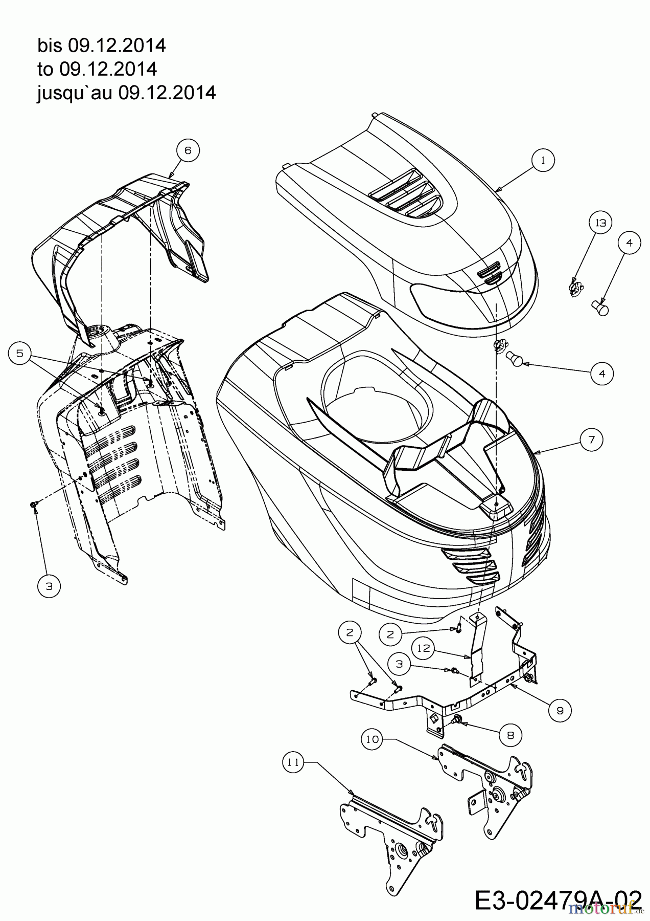  Colombia Tracteurs de pelouse PX 16 B 96 H 13HM79GF646  (2015) Capot de moteur G-Style jusqu`au 09.12.2014