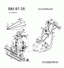 MTD BM 87-35 25A-FM0G678 (2007) Pièces détachées Cables de commande, Brancard, Barre de coupe