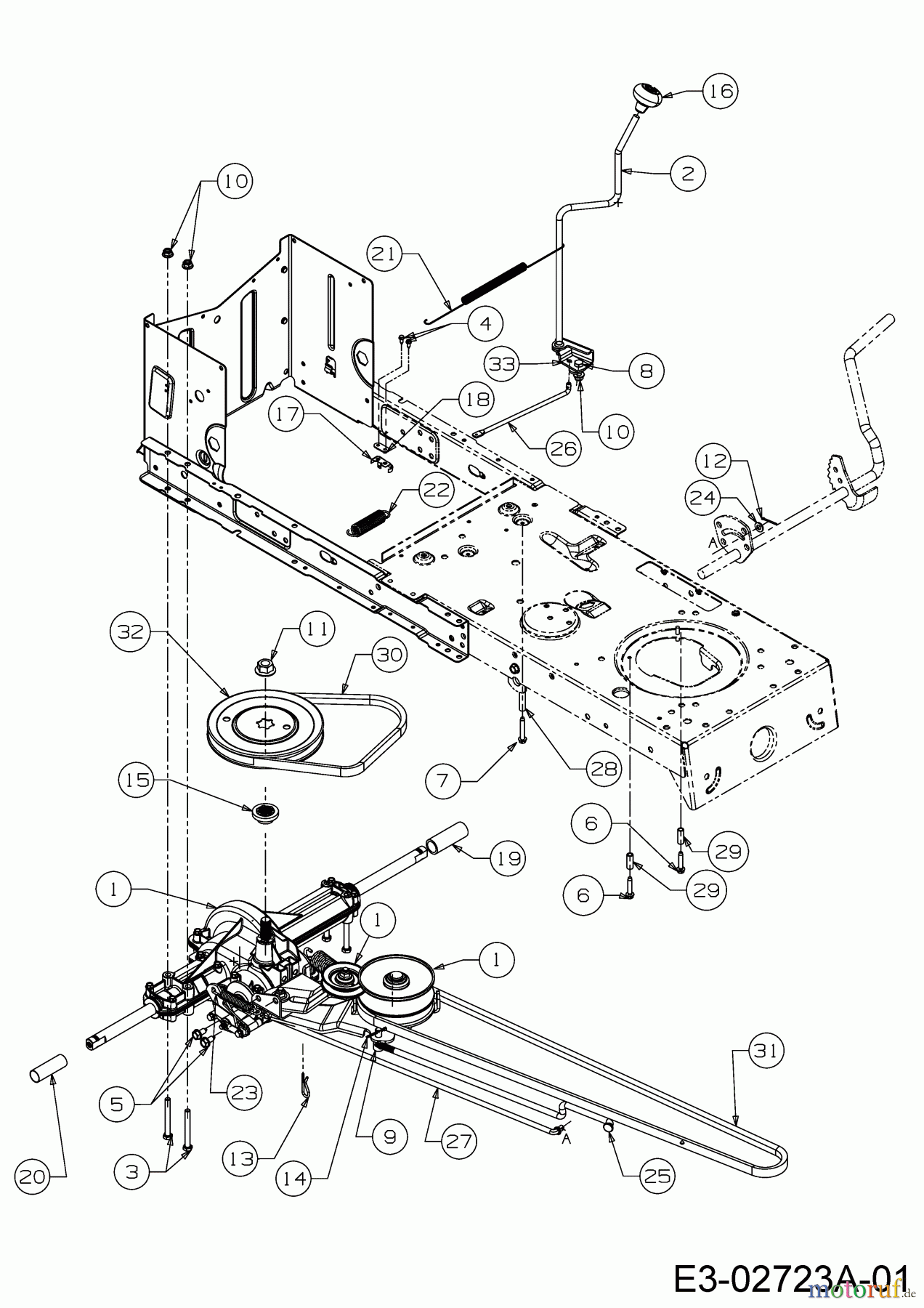  Oleo-Mac Tracteurs de pelouse Polo 97/13.5 T 13AH779F636  (2006) Entraînement de roulement