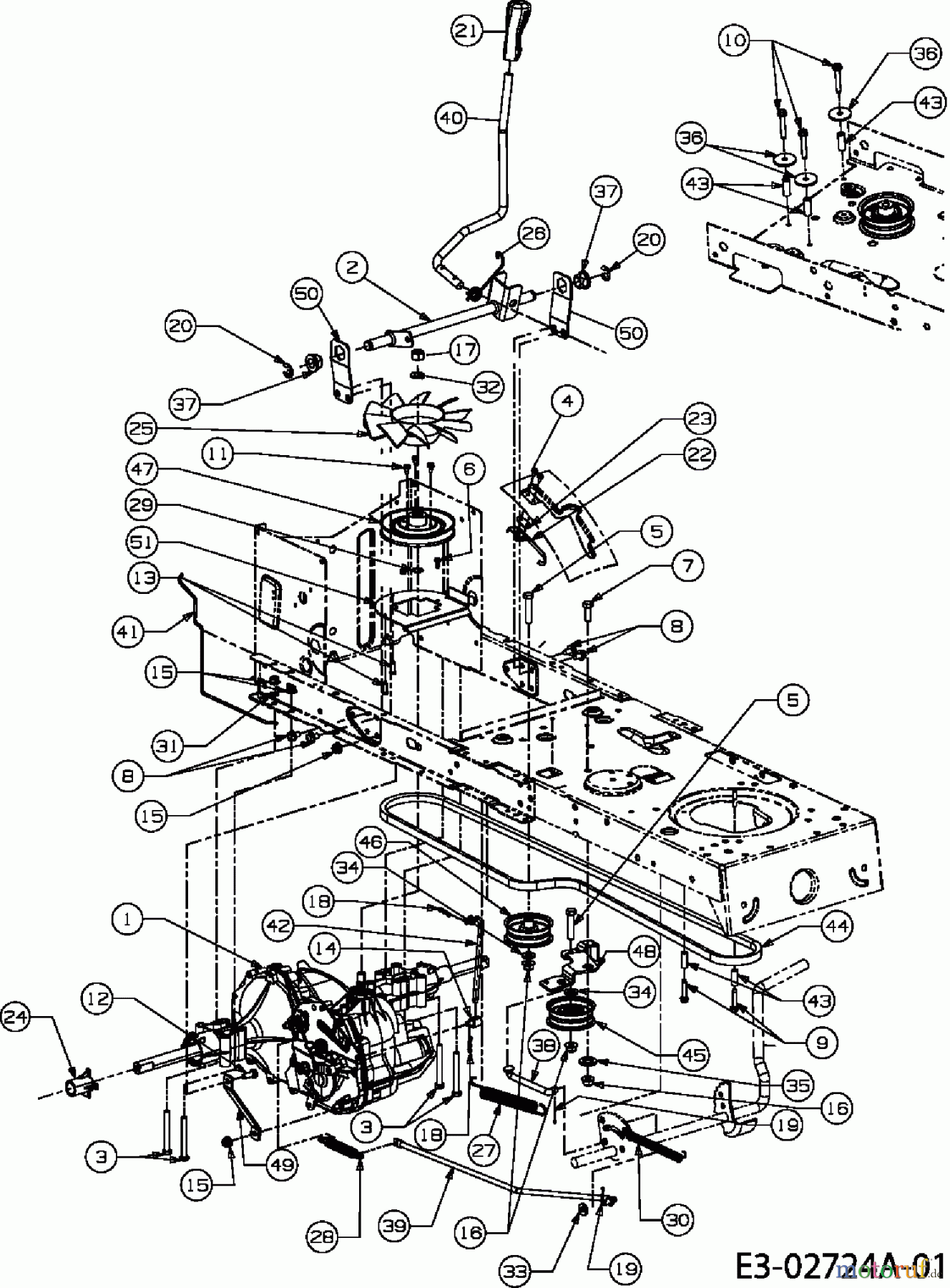  Efco Tracteurs de pelouse Formula 108/15.5 H 13AM799G637  (2006) Entraînement de roulement