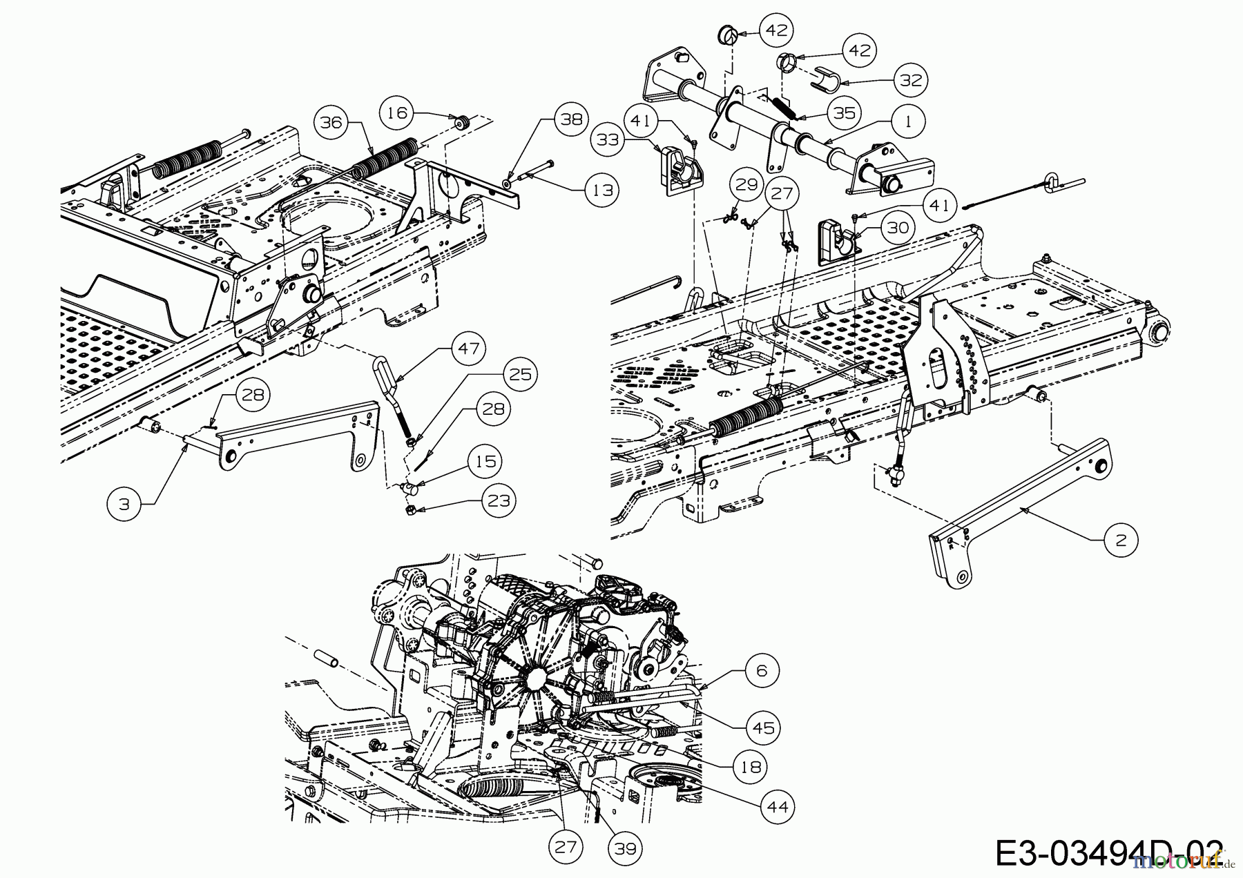  Cub Cadet Zero Turn XZ3 122 17BIDGHB603  (2017) Relevage plateau de coupe 2