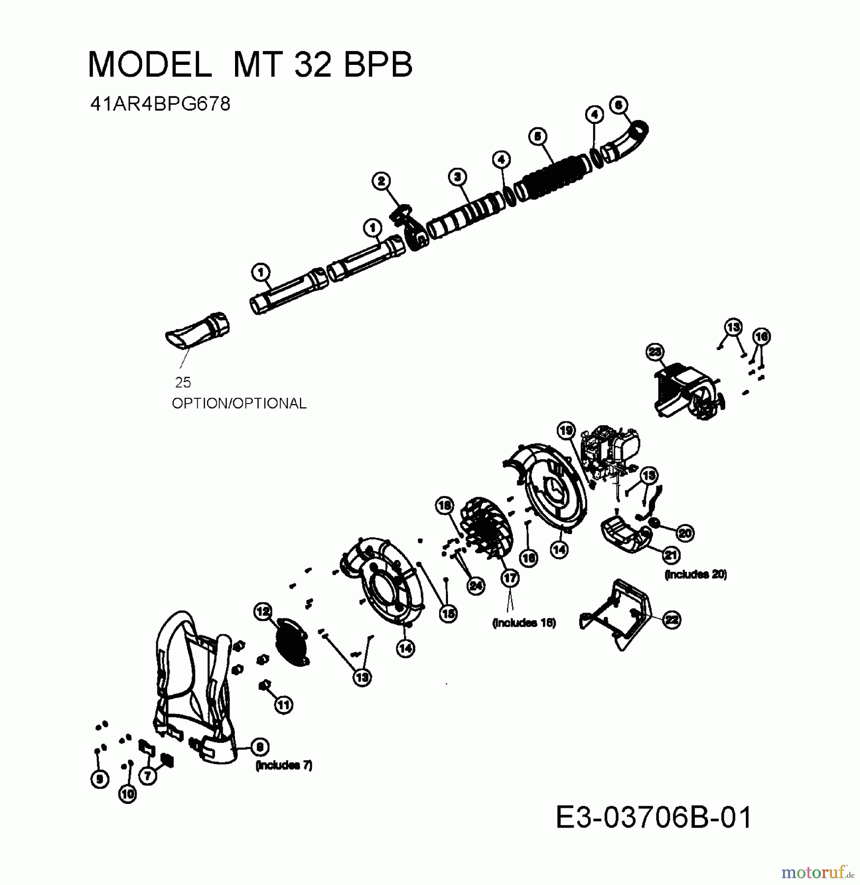 MTD Souffleur de feuille, Aspirateur de feuille MT 32 BPB 41AR4BPG678  (2010) Machine de base