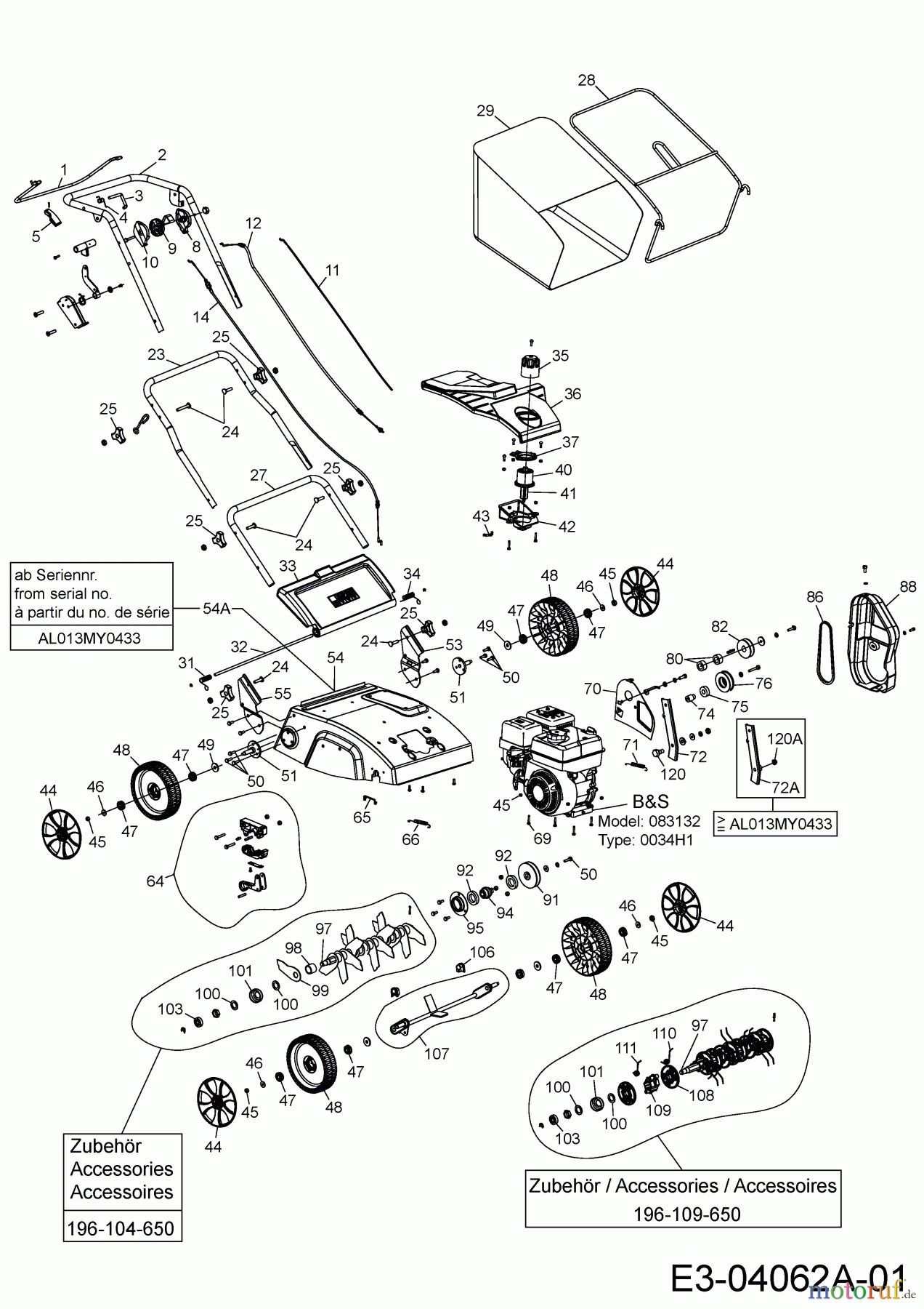  Wolf-Garten Scarificateur thermique VA 357 B 16AHGJ0F650   (2017) Machine de base