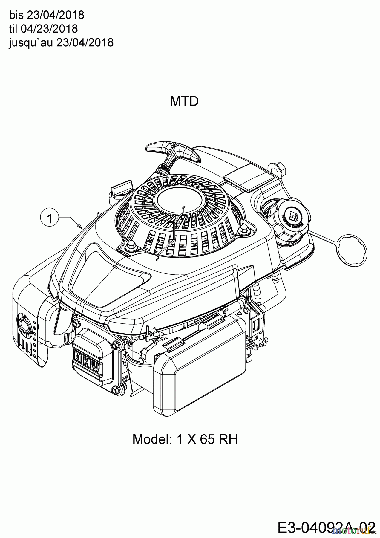  MTD Tondeuse thermique tractée 5350 HW 12A-PDJ6600  (2018) Moteur MTD jusqu`au 23/04/2018