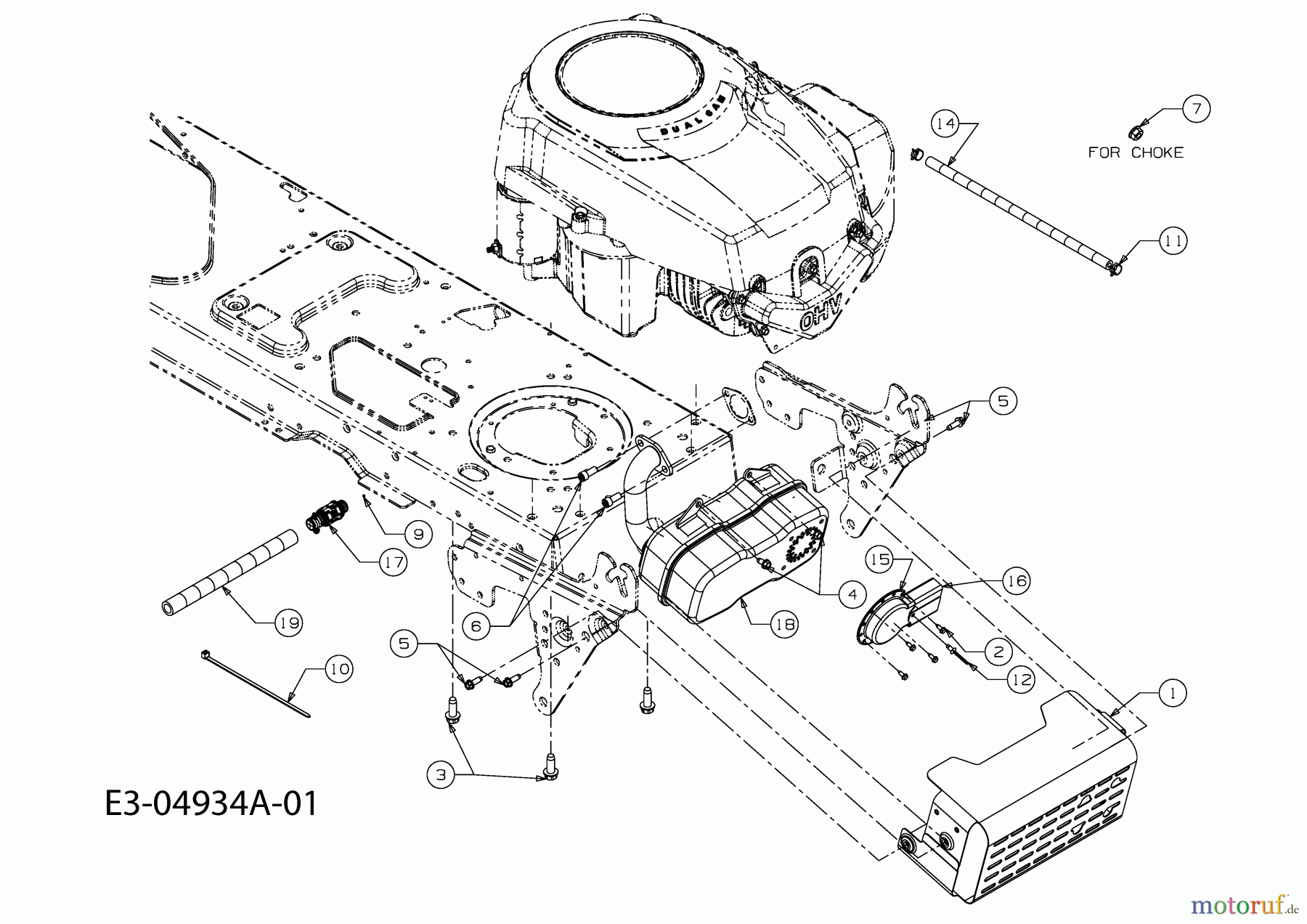  Gutbrod Tracteurs de pelouse GLX 105 RA 13CV50GN490  (2009) Accessoires moteur