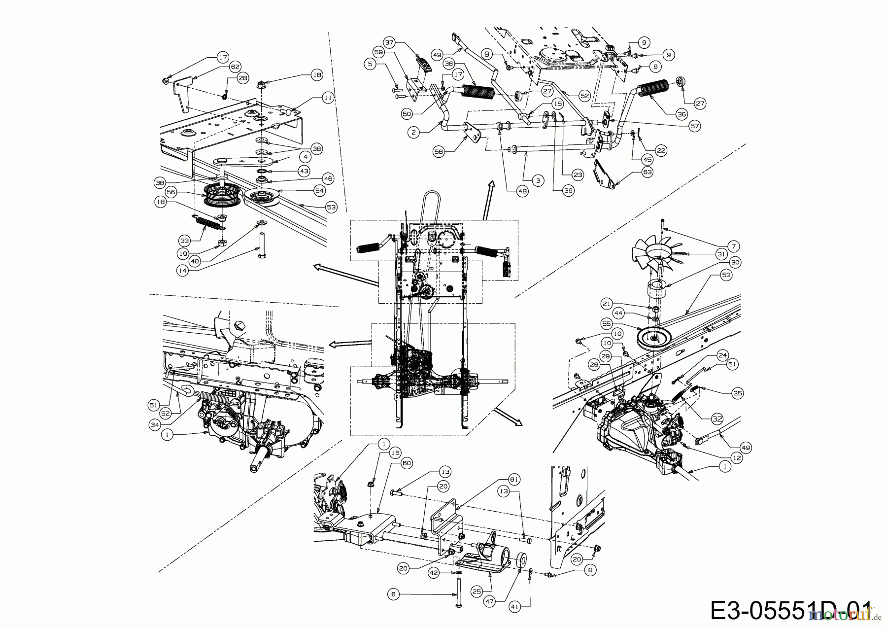  B Power Tracteurs de pelouse BT 155-92 AH 2 13HM71KE648  (2014) Entraînement de roulement