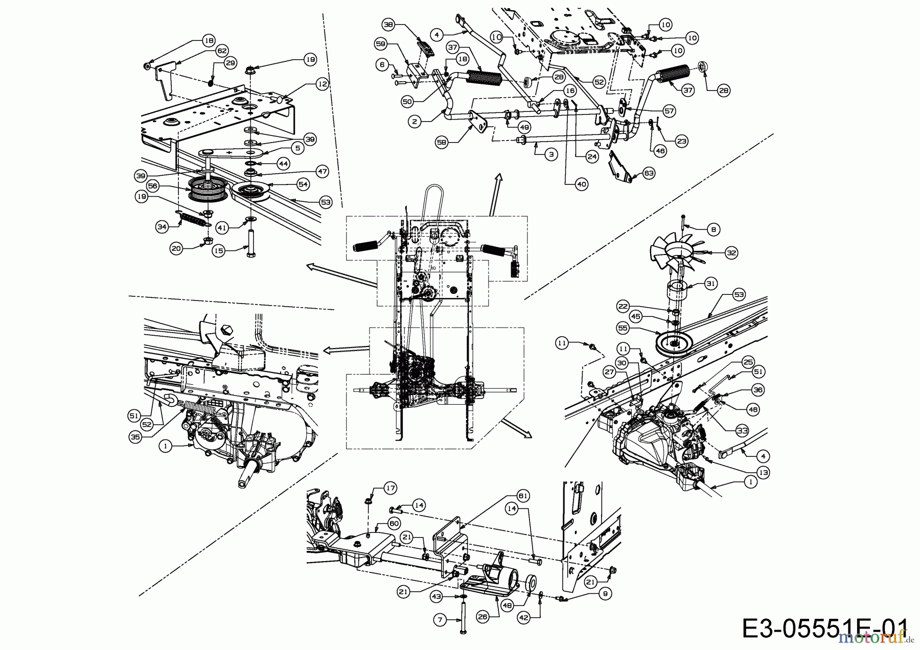  Mr. Bricolage Tracteurs de pelouse BT 155-92 AH 2 13HM71KE648  (2015) Entraînement de roulement