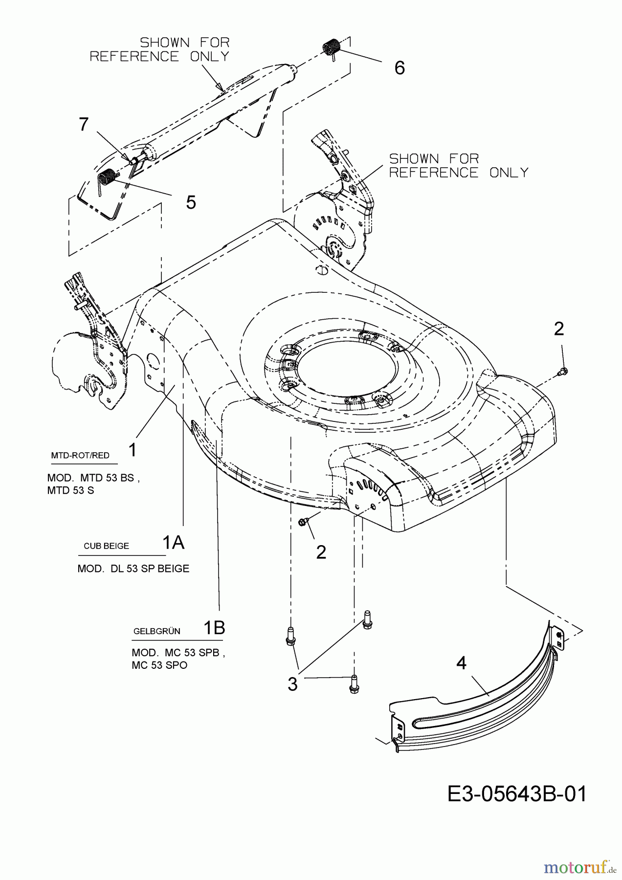  MTD Tondeuse thermique tractée MTD 53 BS 12A-845L600  (2015) Carter plateau de coupe, Tige de clapet arrière