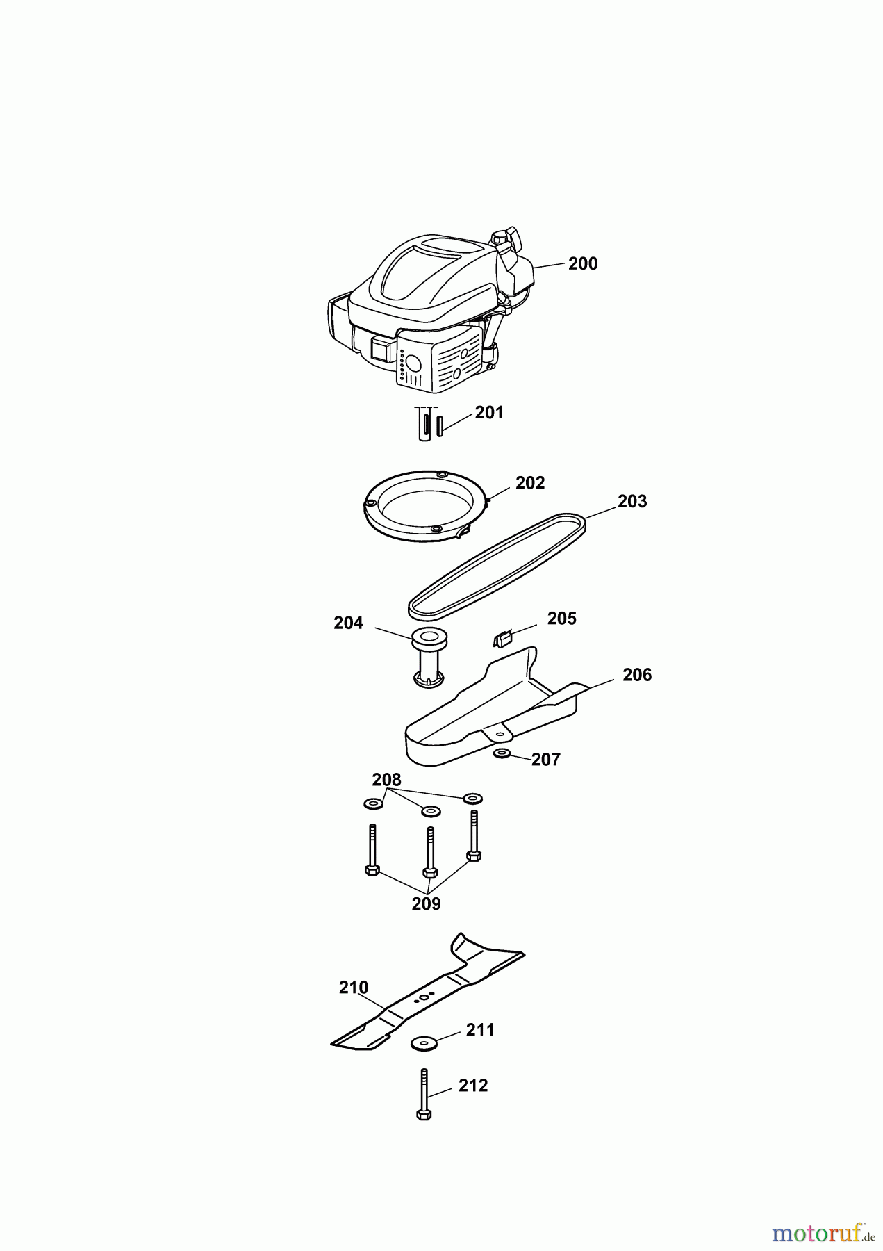  Gutbrod Tondeuse thermique tractée HB 53 R 12AWC5M1690  (2010) Lame, Moyeu de lame, Moteur
