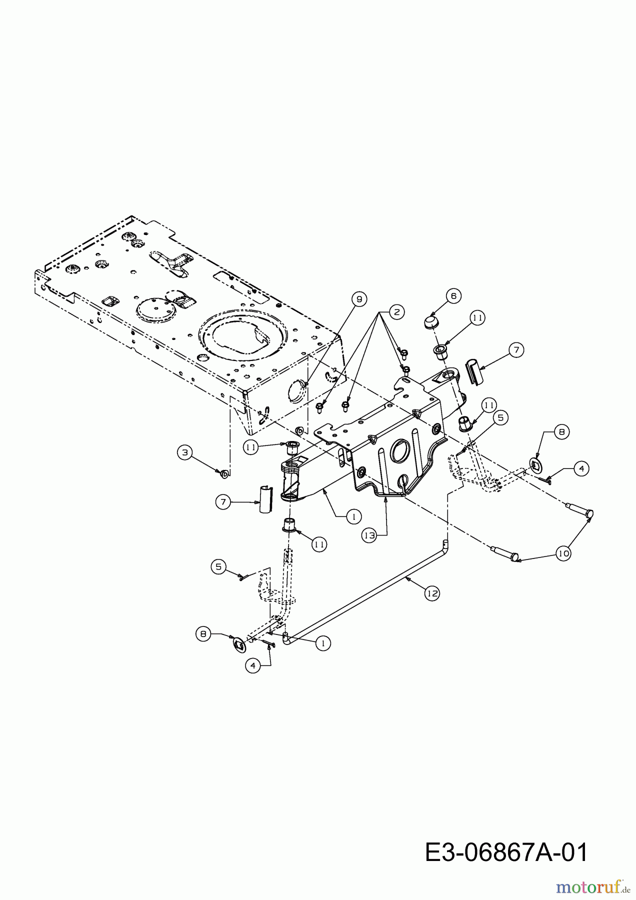  Craftsman Rasentraktoren LT 2000 (Hersteller MTD) 13AJ77SG699  (2011) Vorderachse