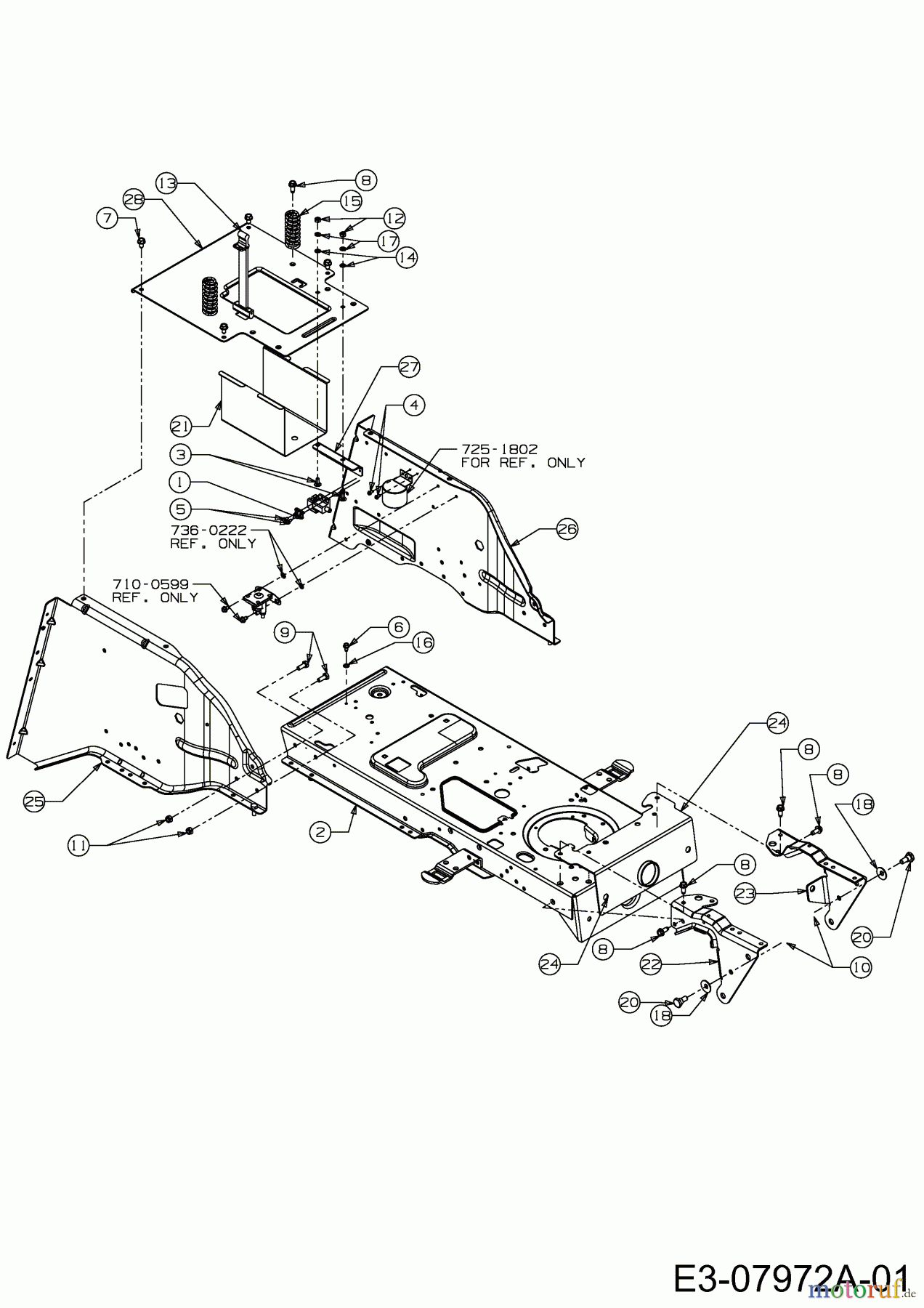  MTD Rasentraktoren SE 150 H 13BA518E678  (2003) Rahmen