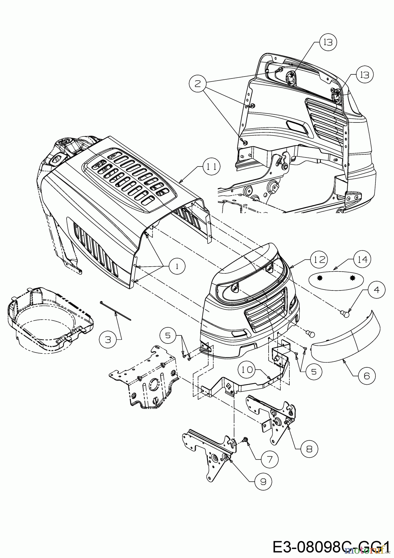  Mastercut Tracteurs de pelouse Mastercut 92-155 à partir du 2017 13IM775E659  (2018) Capot de moteur 5-Style