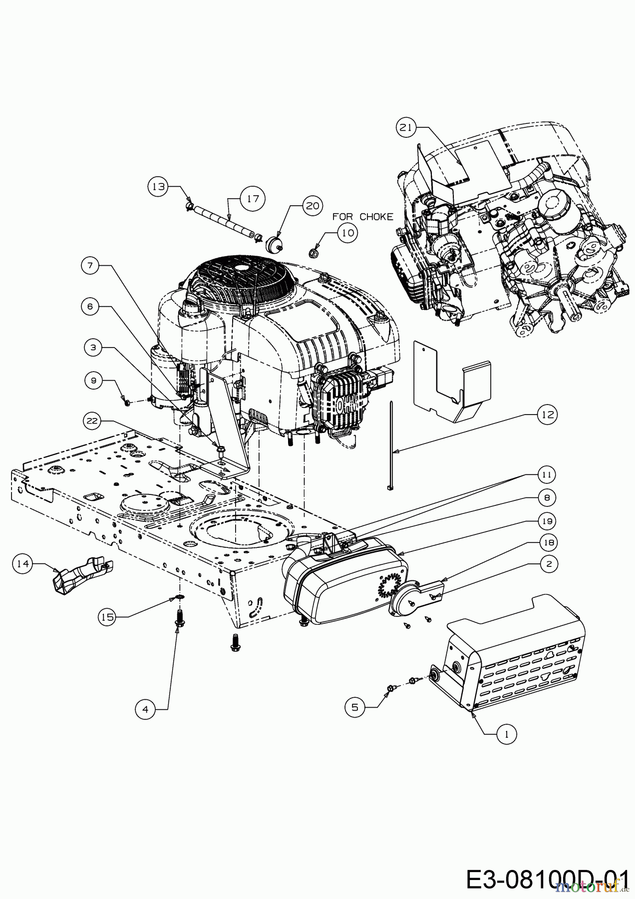  Tigara Tracteurs de pelouse TG 15/96 H 13H279KF649  (2016) Accessoires moteur
