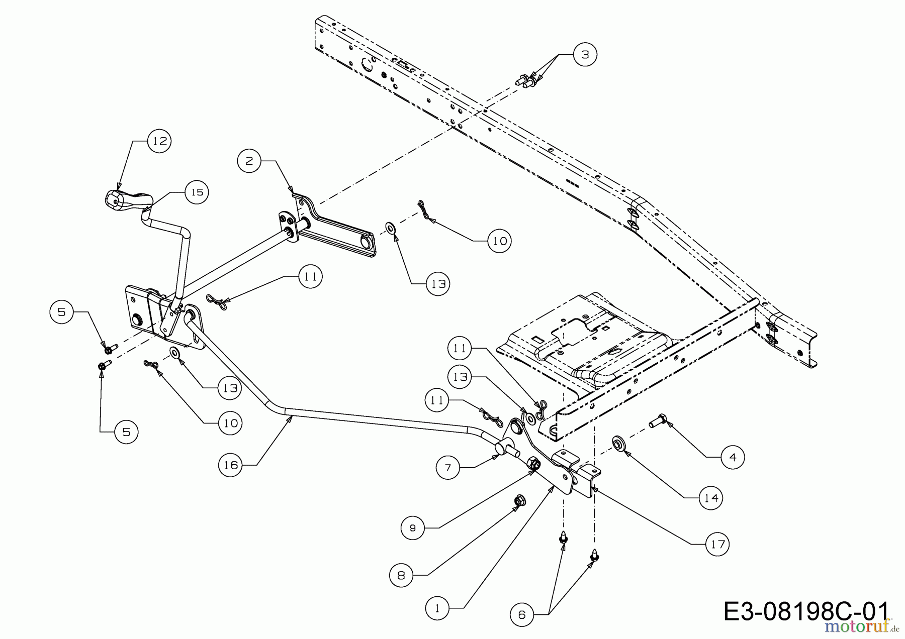  Wolf-Garten Tracteurs de pelouse Scooter MF / RDE 60 M 13B326SC650F  (2018) Enclenchement plateau de coupe