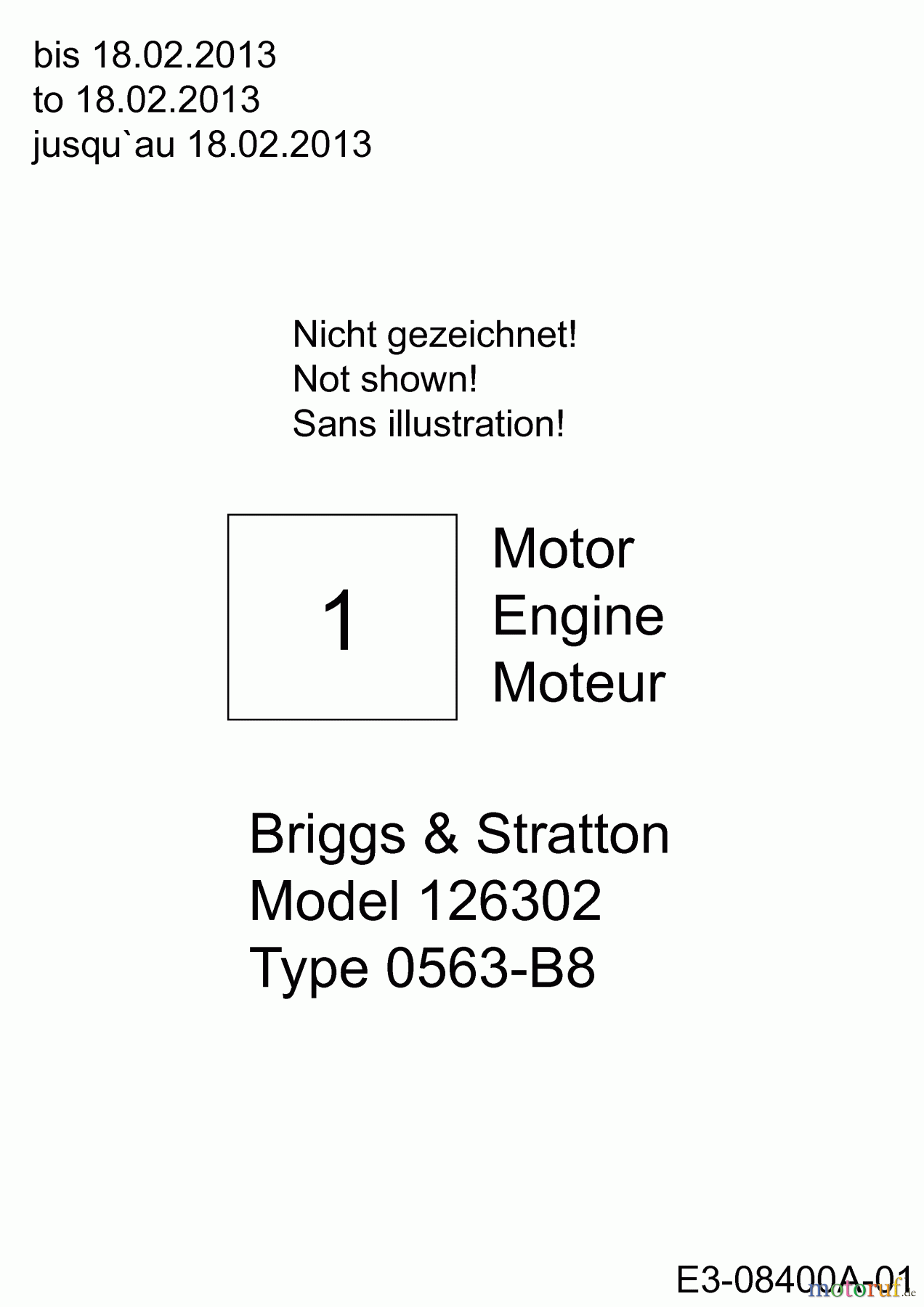  MTD Scarificateur thermique VG 45 B 16CH6A0E678  (2013) Moteur Briggs & Stratton jusqu`au 18.02.2013