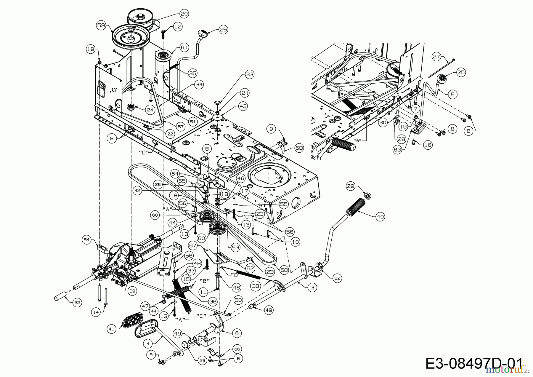  MTD Rasentraktoren 20/42 Automatic 13AT785S306  (2017) Fahrantrieb