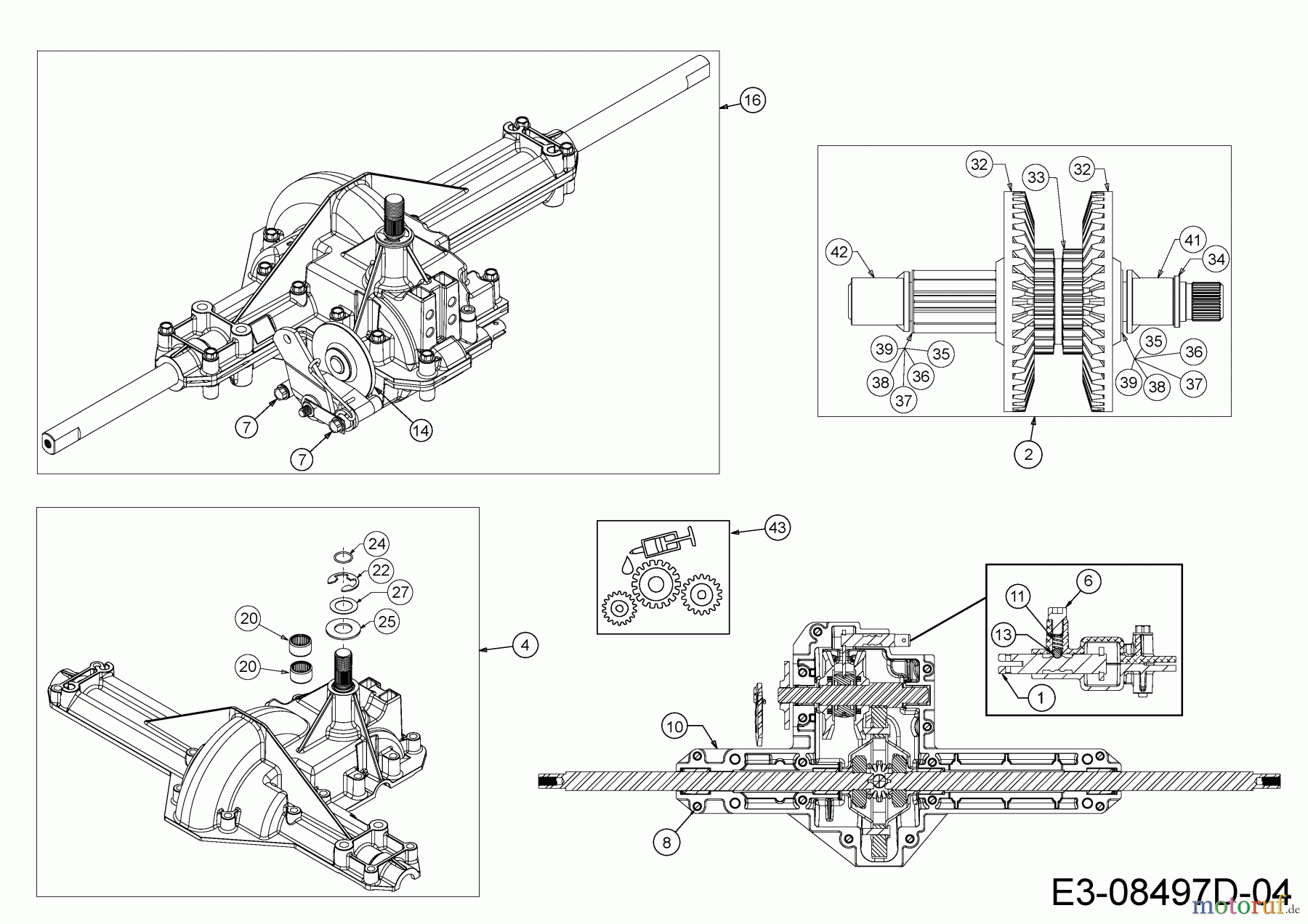  MTD Rasentraktoren 20/42 Automatic 13AT785S306  (2017) Getriebe 618-04566B