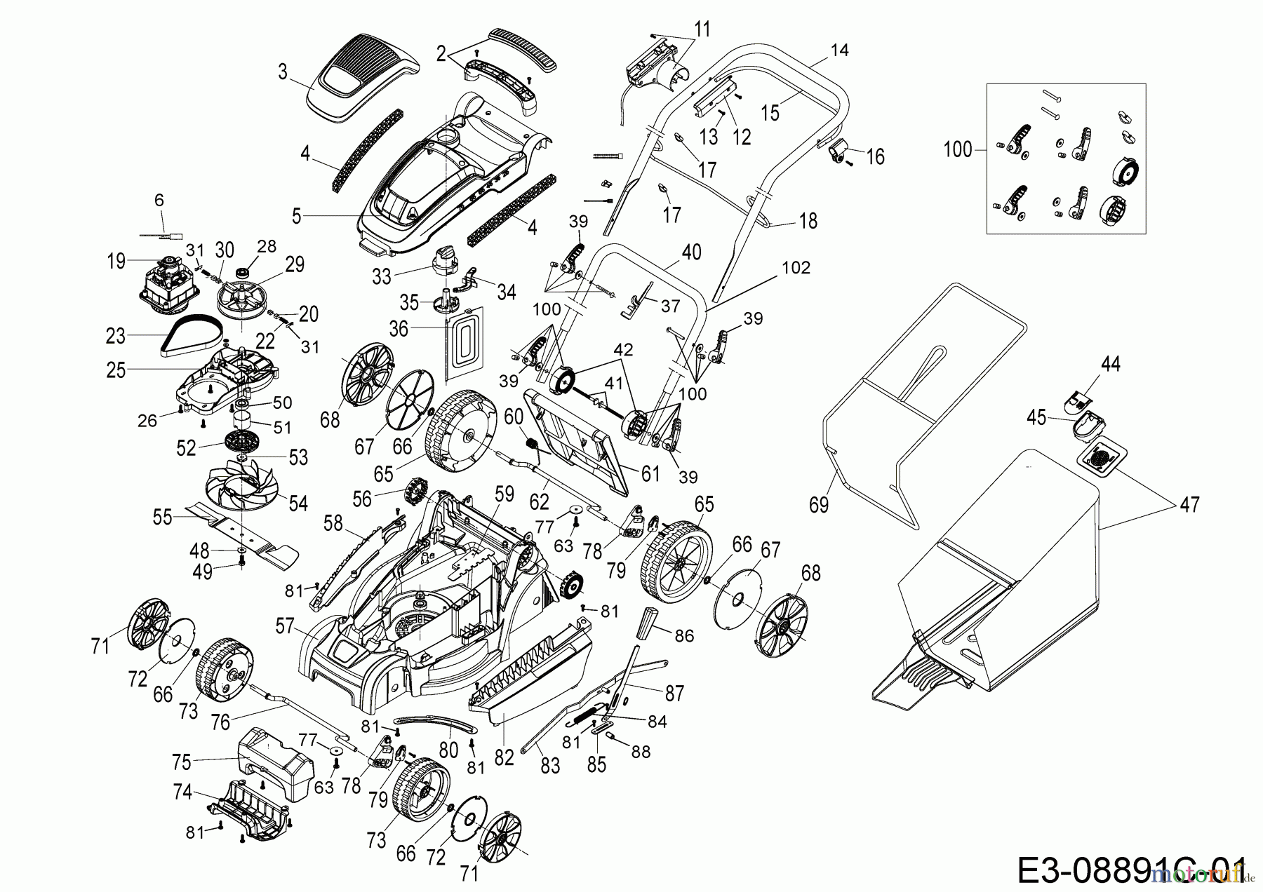  Wolf-Garten Tondeuse électrique A 340 E 18BKEJS2650  (2018) Machine de base