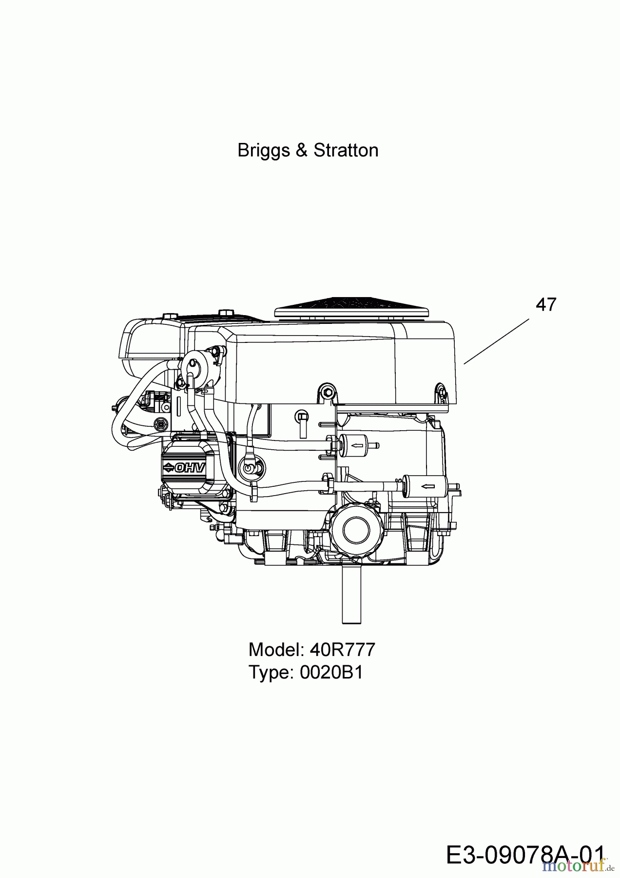  Cub Cadet Tracteurs de pelouse CC 1018 BHG 13HT93AG603  (2015) Moteur Briggs & Stratton