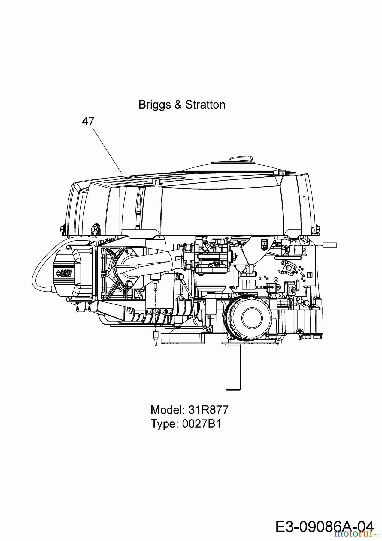  Tigara Tracteurs de pelouse TG 19/107 H 13HJ79KG649  (2017) Moteur Briggs & Stratton