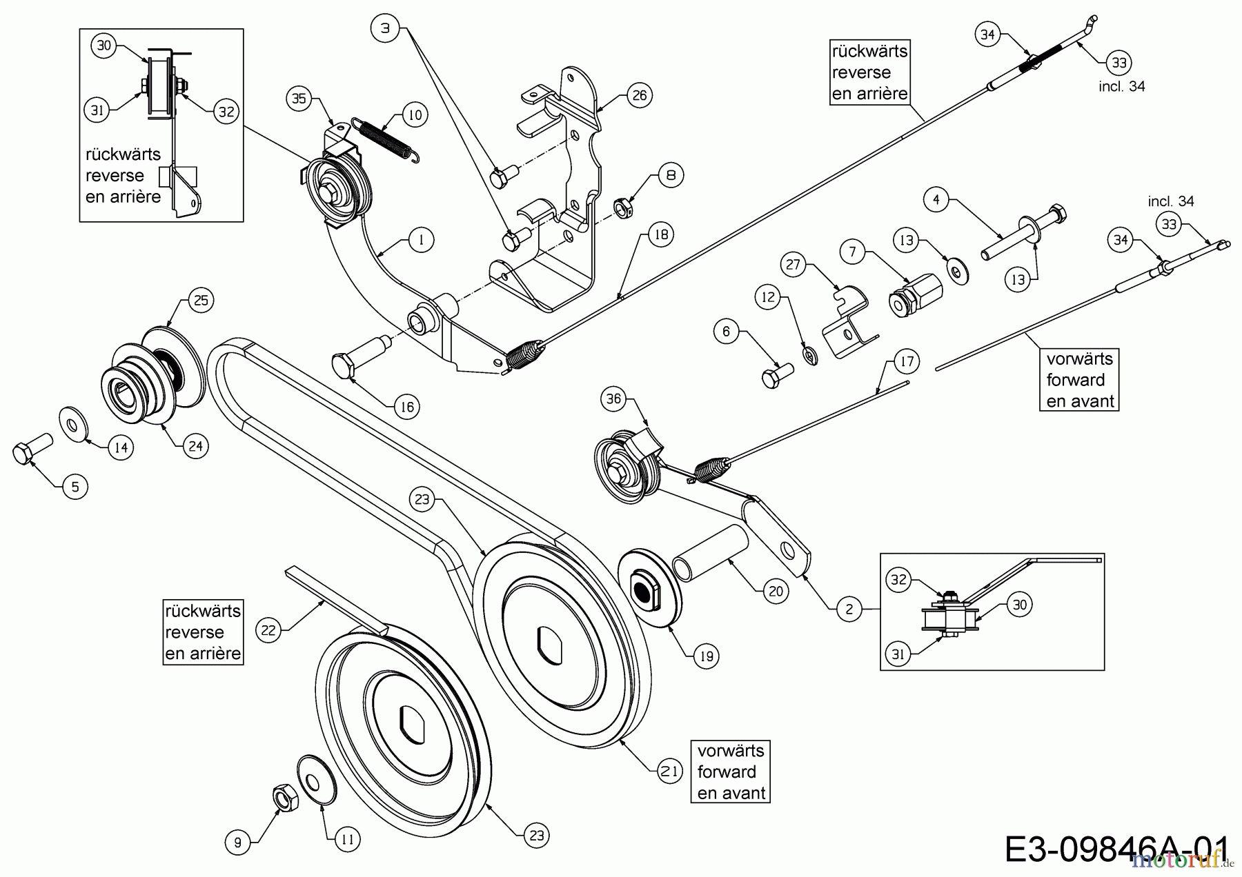  MTD Motorhacken T/380 M 21D-38MT678  (2016) Keilriemen, Spannrolle