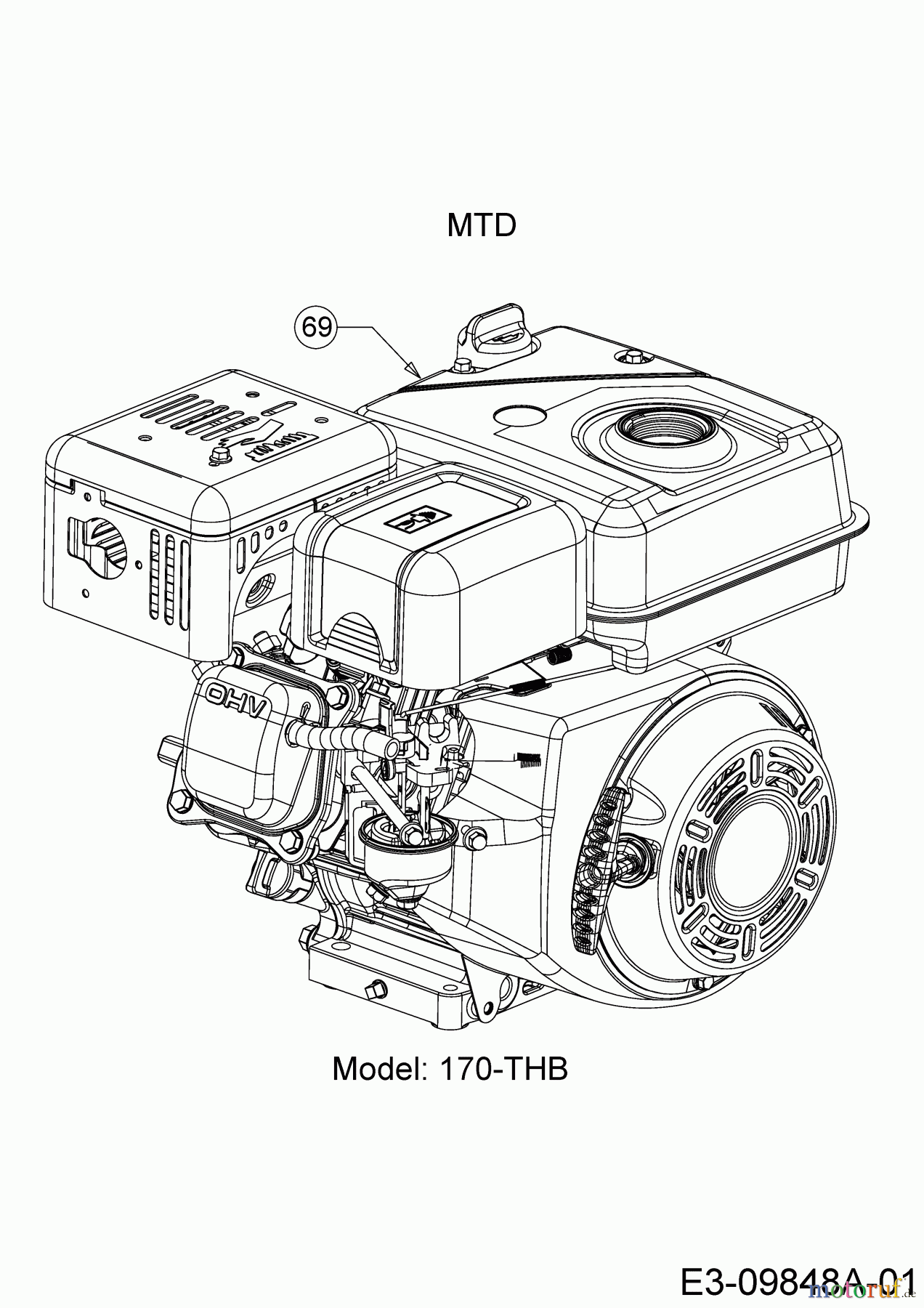  MTD Tillers T/405 M 21AA46M3678  (2016) Engine MTD