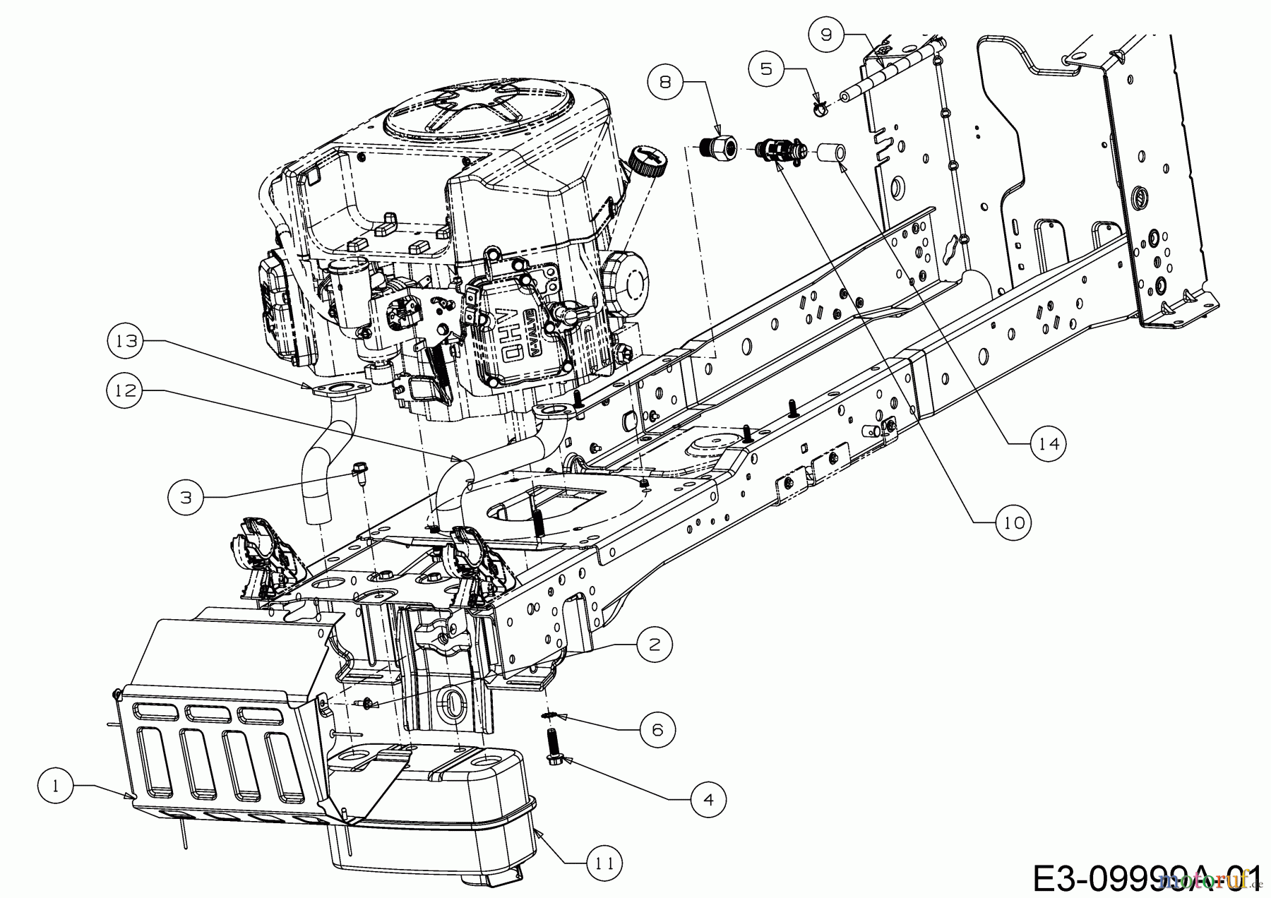  Cub Cadet Tracteurs de pelouse XT 2 PR 95 13AGA1CB603  (2017) Accessoires moteur