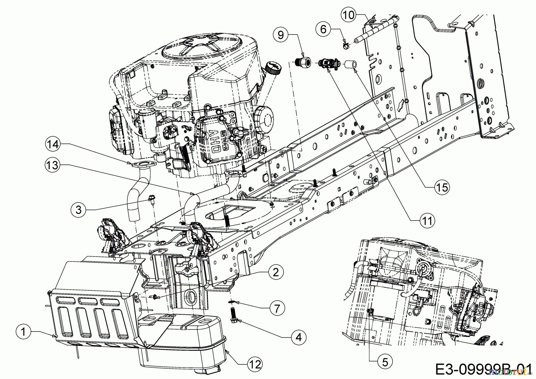  Cub Cadet Tracteurs de pelouse XT2 PR95 13BGA1CB603  (2018) Accessoires moteur