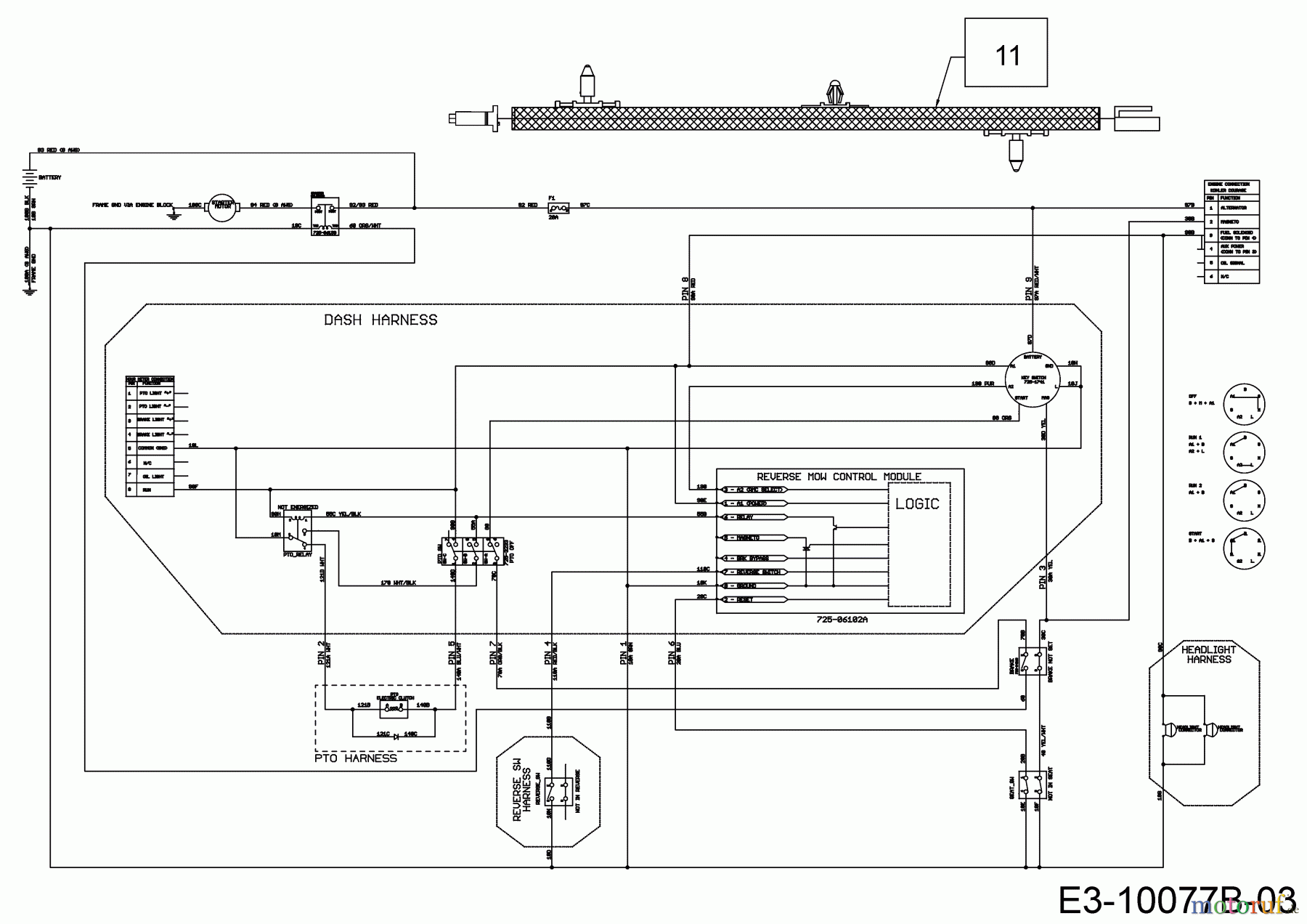  Troy-Bilt Rasentraktoren TB 106 K 13AQA1KR309  (2018) Schaltplan Elektromagnetkupplung
