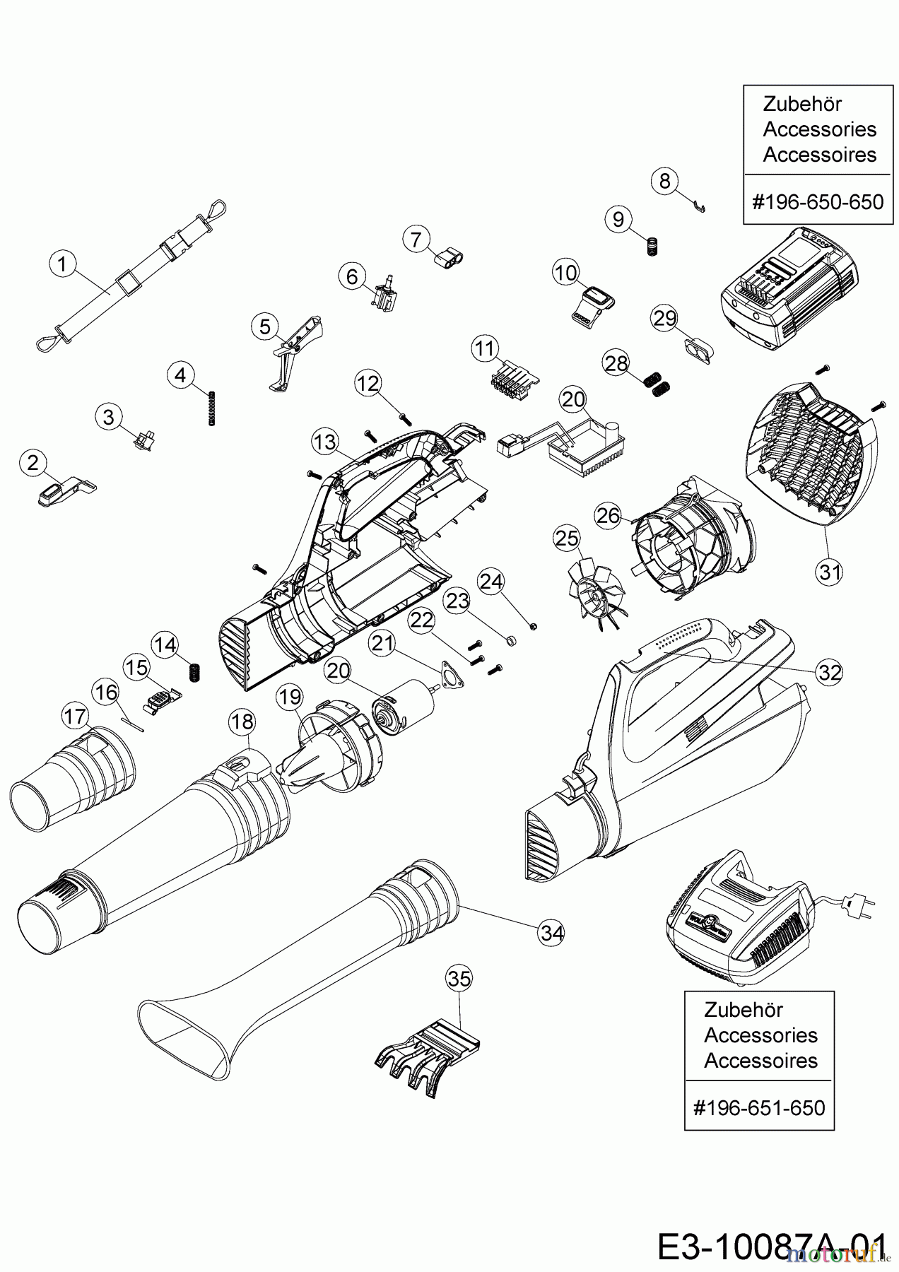 Wolf-Garten battery leaf blower 72V Li-Ion Power 24 B 41AA0BO-650  (2017) Basic machine