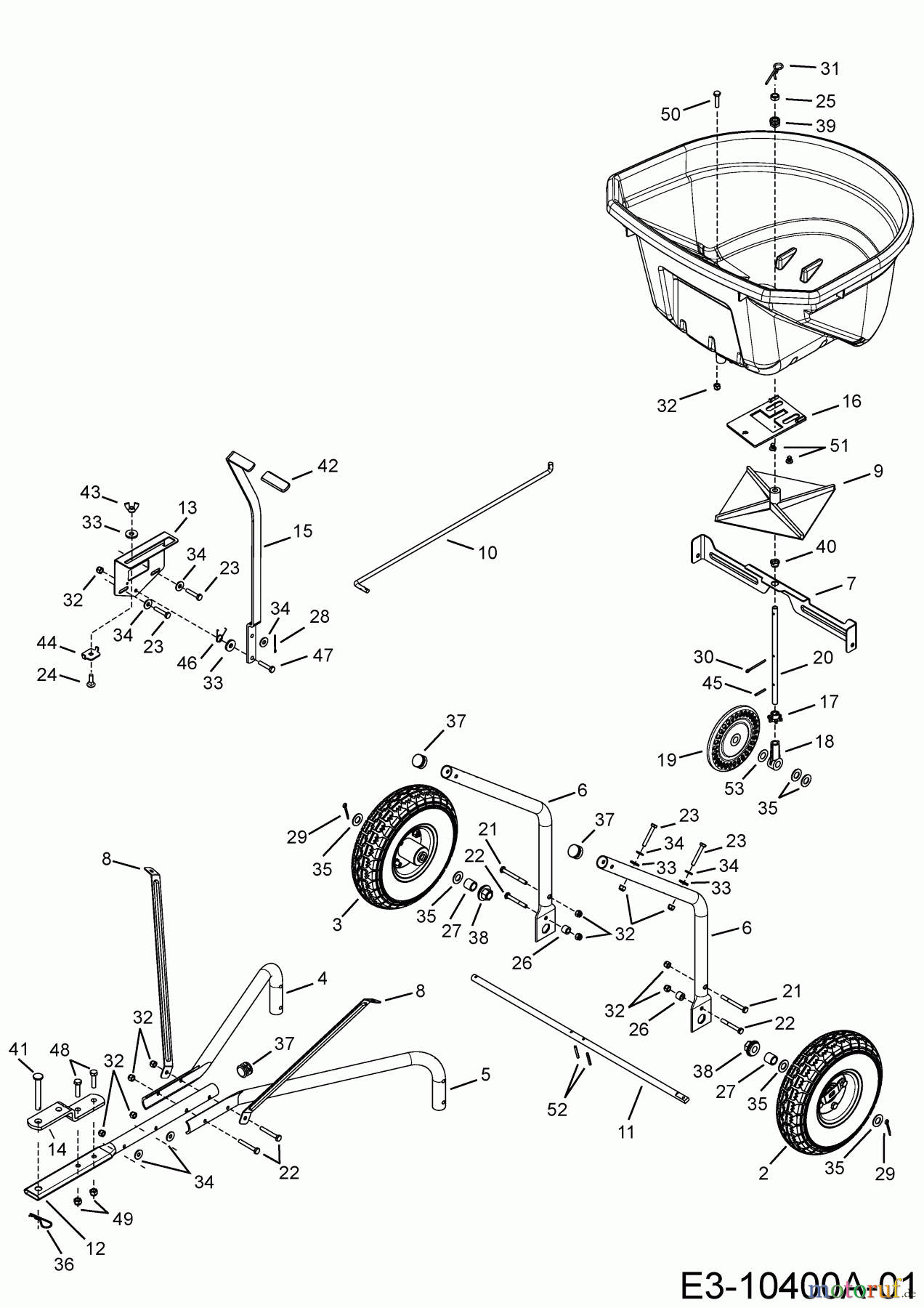  MTD Accèssoires Accèssoires tracteur de jardin et de pelouse Epandeur 45-0527  (196-545-000) 196-545-000  (2018) Machine de base