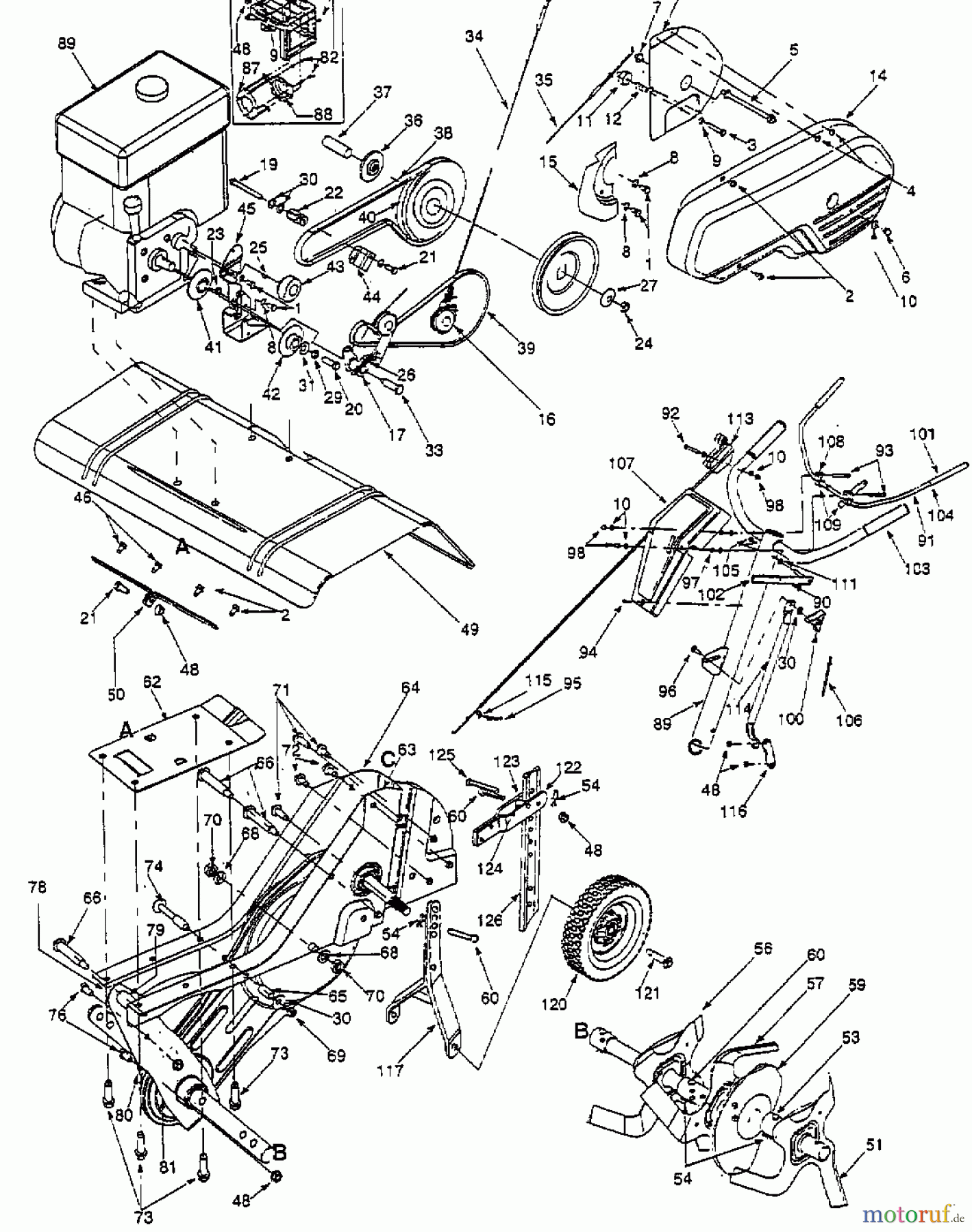  MTD Motobineuse T 380 21A-380-678  (1999) Machine de base