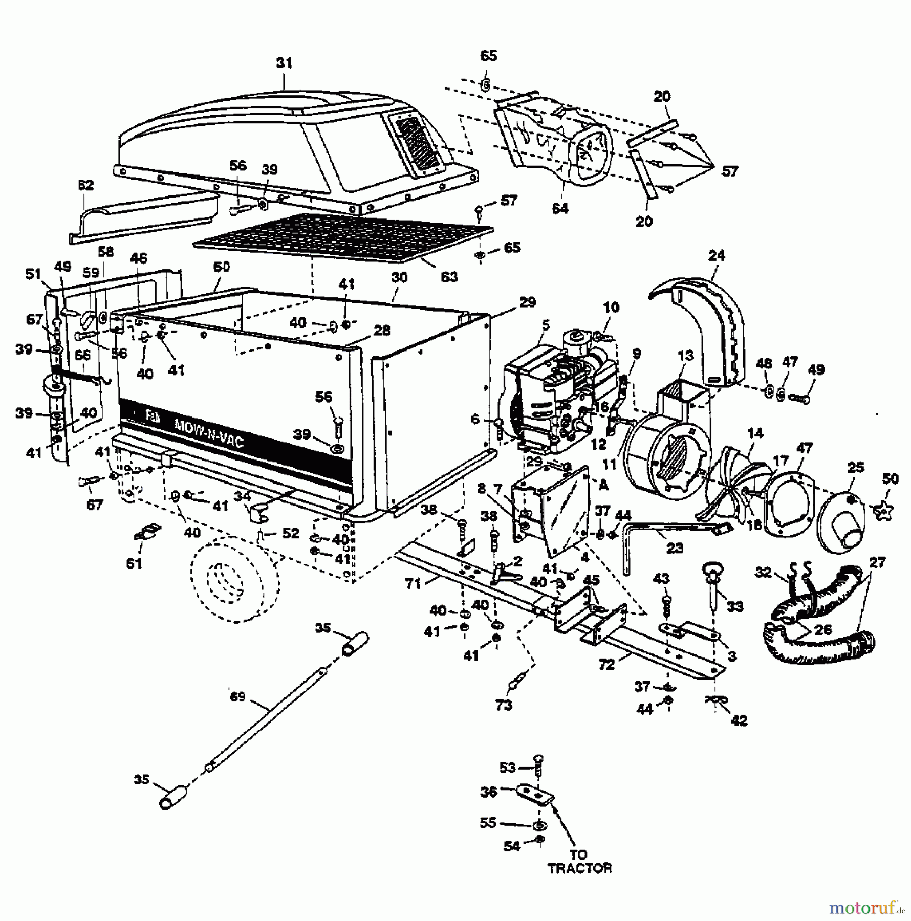  MTD Accèssoires Accèssoires tracteur de jardin et de pelouse Souffleur Mow-Vac 501885  (1999) Machine de base