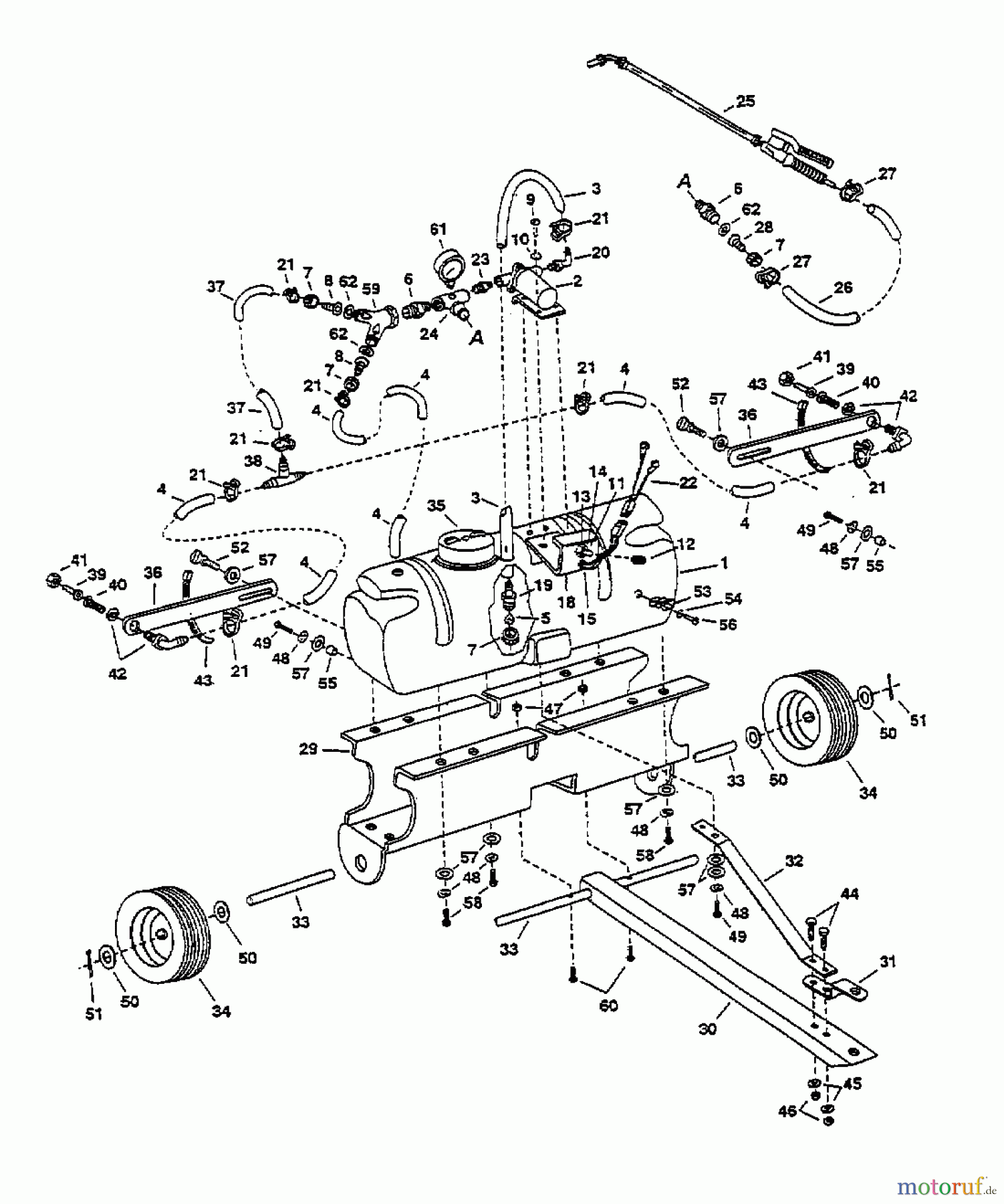 MTD Accèssoires Accèssoires tracteur de jardin et de pelouse Pulveriateur 45-02274 (190-155-000) 190-155-000 (1998) Machine de base