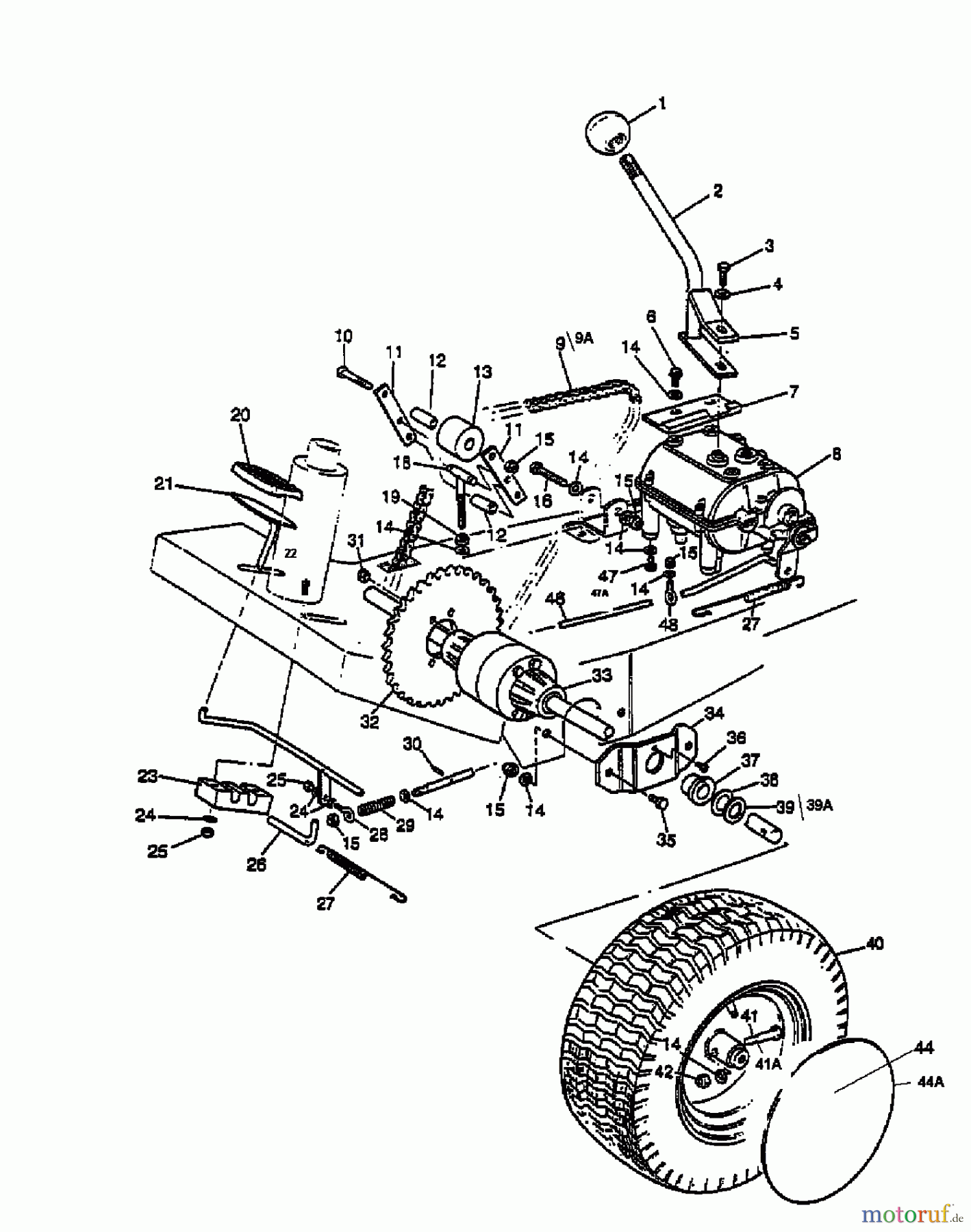  Mastercut Tracteurs de pelouse F 125 13A-520-659  (2000) Axe avant
