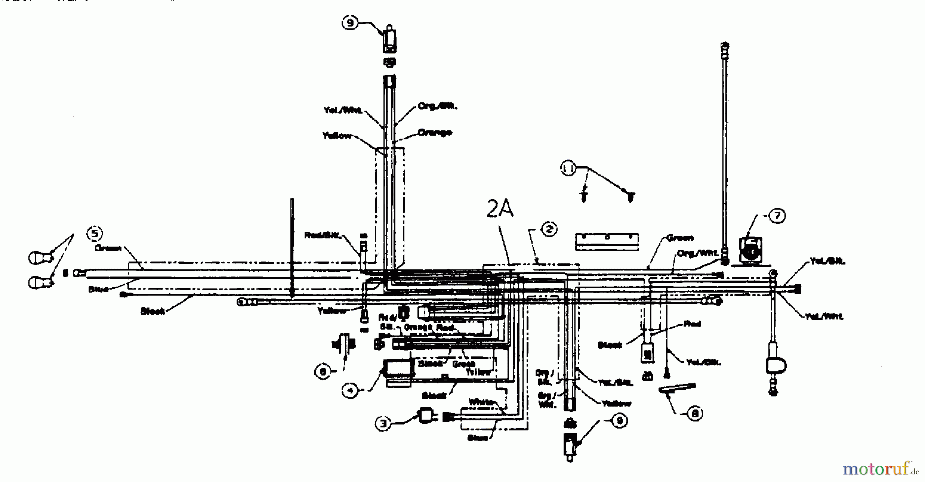  MTD Tracteurs de pelouse B 155 13AP678G678  (2002) Plan electrique pour O.H.V.