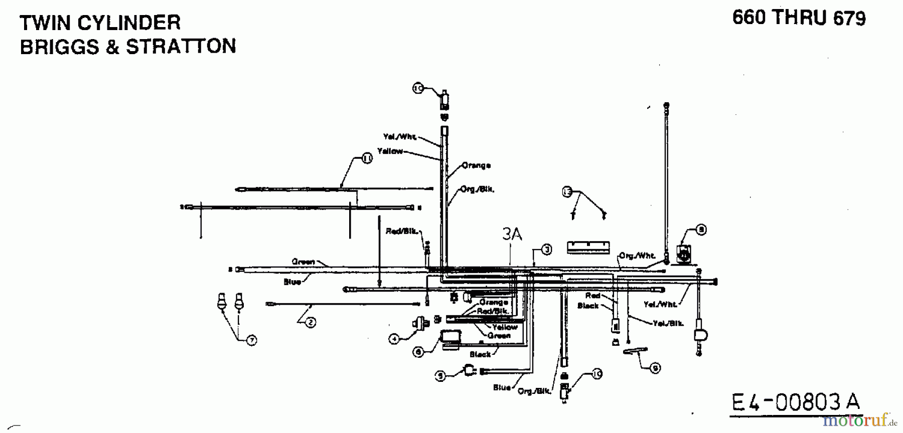  MTD Tracteurs de pelouse H 125 13AH690F678  (1998) Plan électrique 2 cylindre