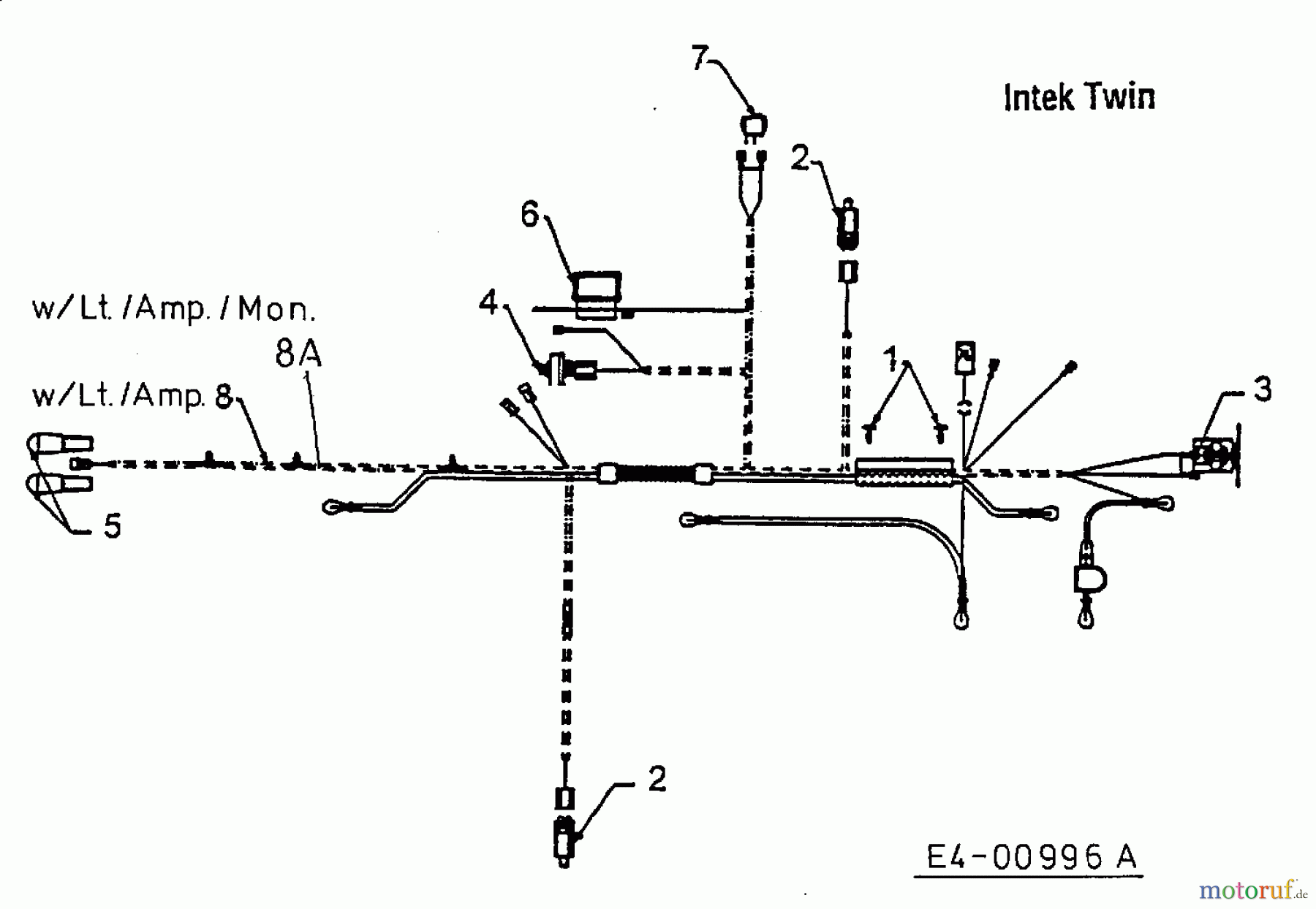  MTD Tracteurs de pelouse H 125 13AH690F678  (1998) Plan électrique  Intek Twin