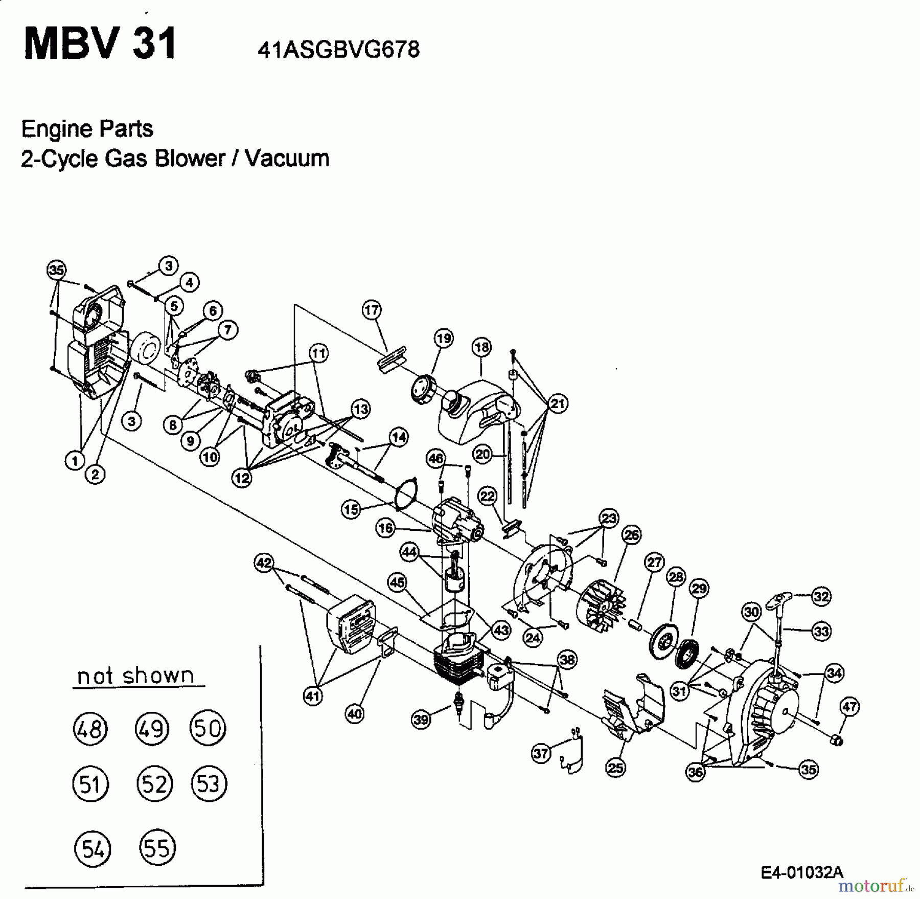  MTD Leaf blower, Blower vac MBV 31 41ASGBVG678  (2002) Engine