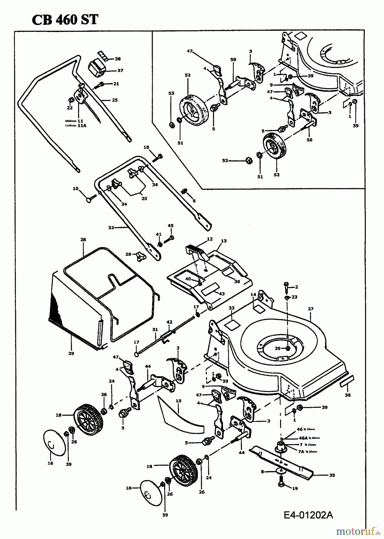  MTD Tondeuse thermique CB 460 ST 901B467S001  (1995) Machine de base