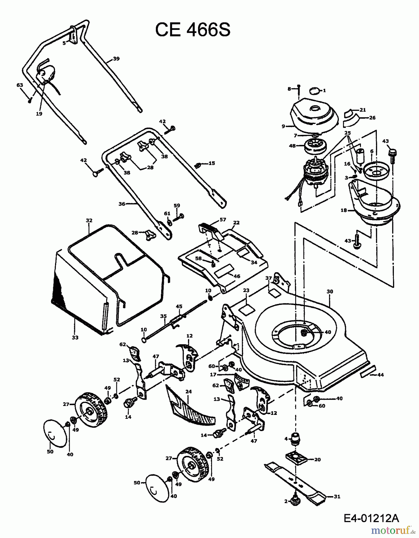  MTD Electric mower CE 466 S 901E465S002  (1994) Basic machine