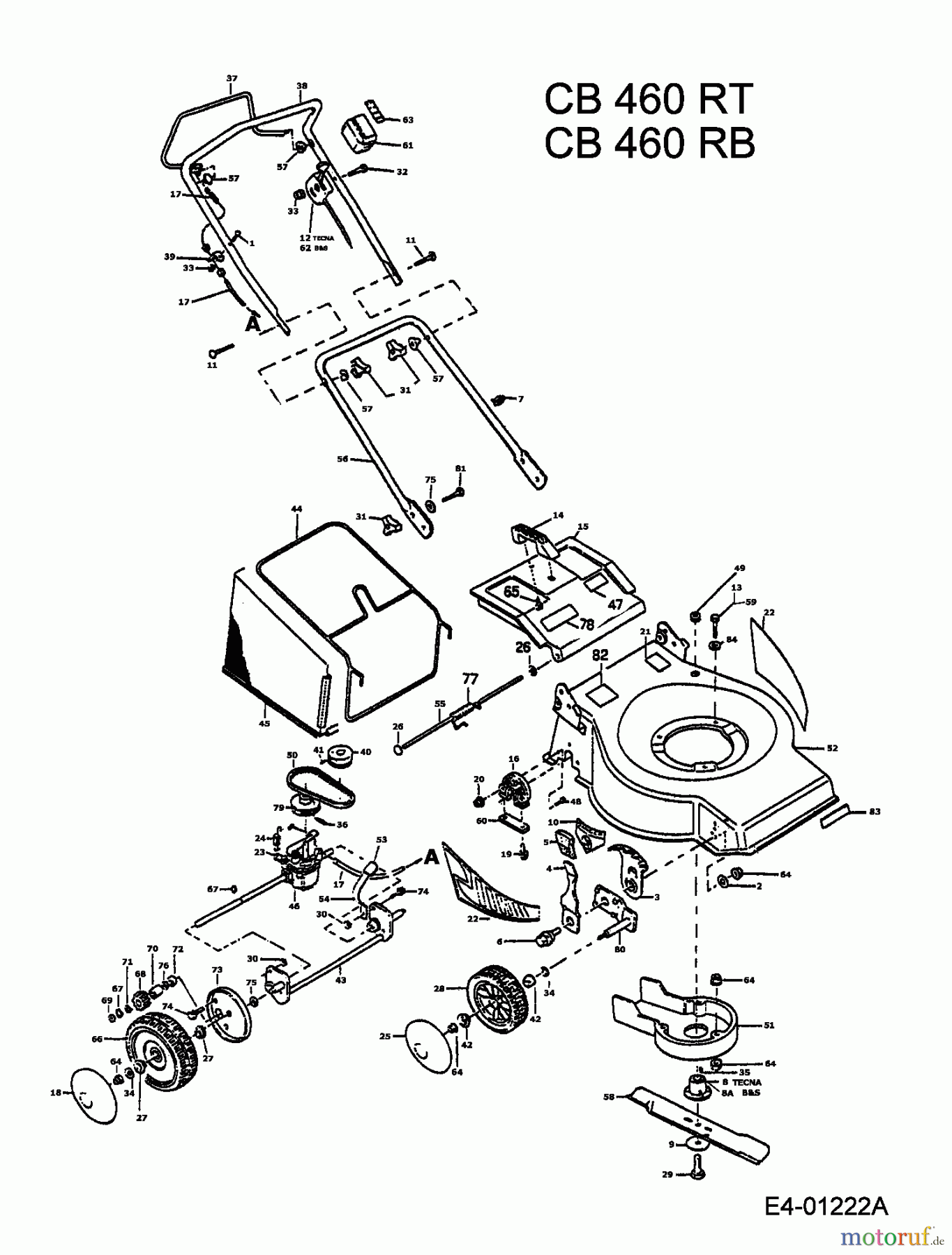  MTD Motormäher mit Antrieb CB 460 RB 901B467S004  (1994) Grundgerät