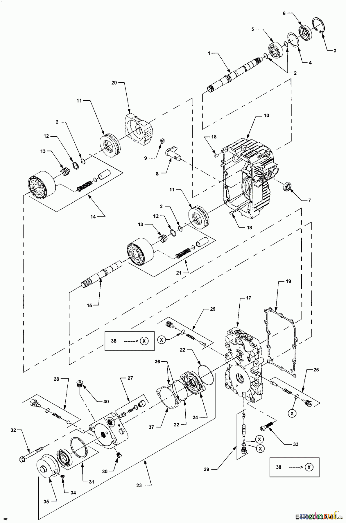  Cub Cadet Tracteurs de jardin HDS 3200 14A-652-603  (2002) Boîte de vitesse hydrostatique