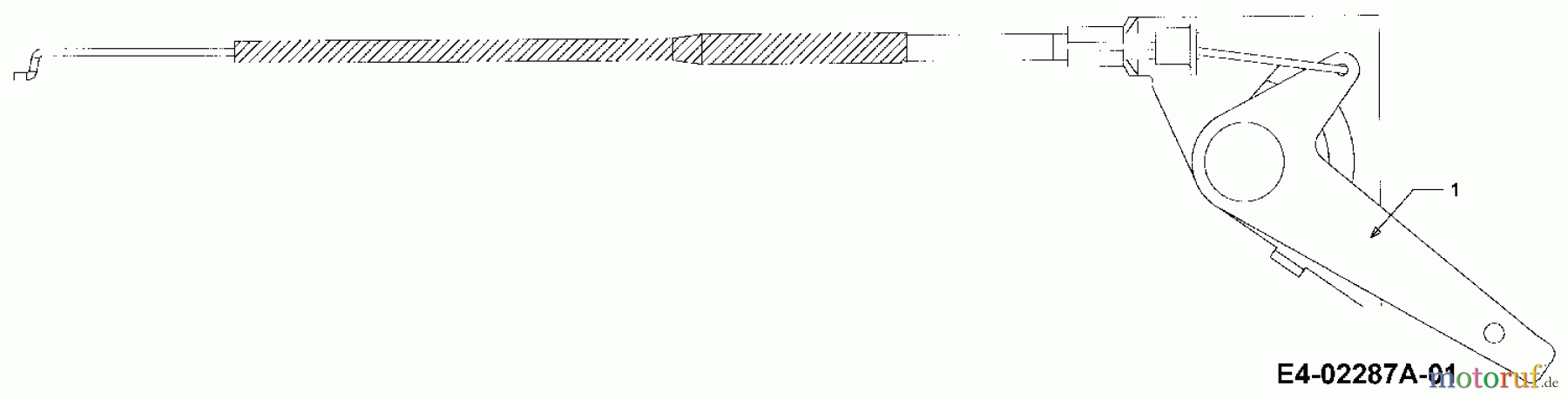  Cub Cadet Tracteurs de pelouse CC 1527 13A-241G603  (2003) Cable de gaz jusqu`au 08.03.2003
