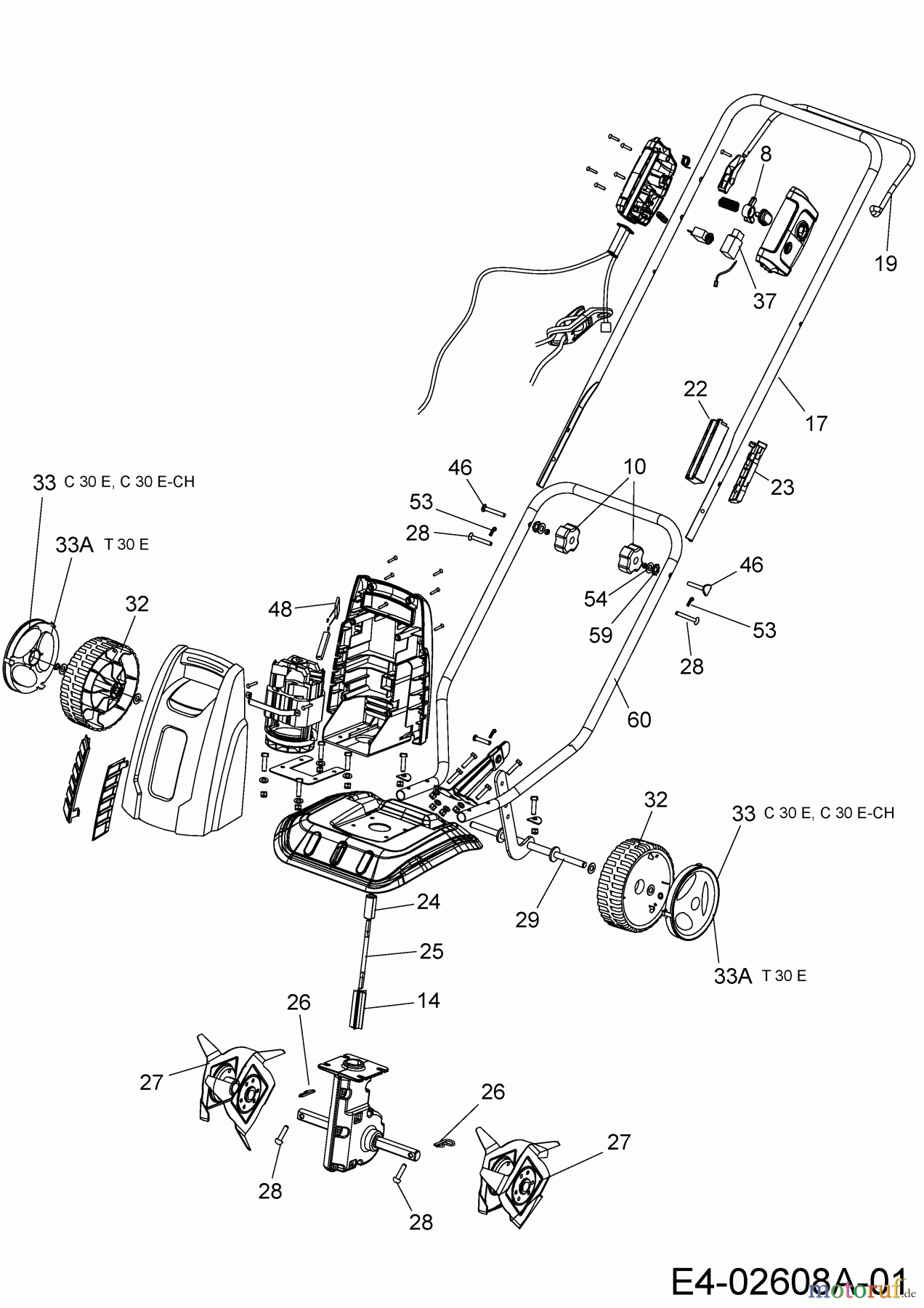  MTD Motobineuse T 30 E 21A-106B678  (2017) Machine de base