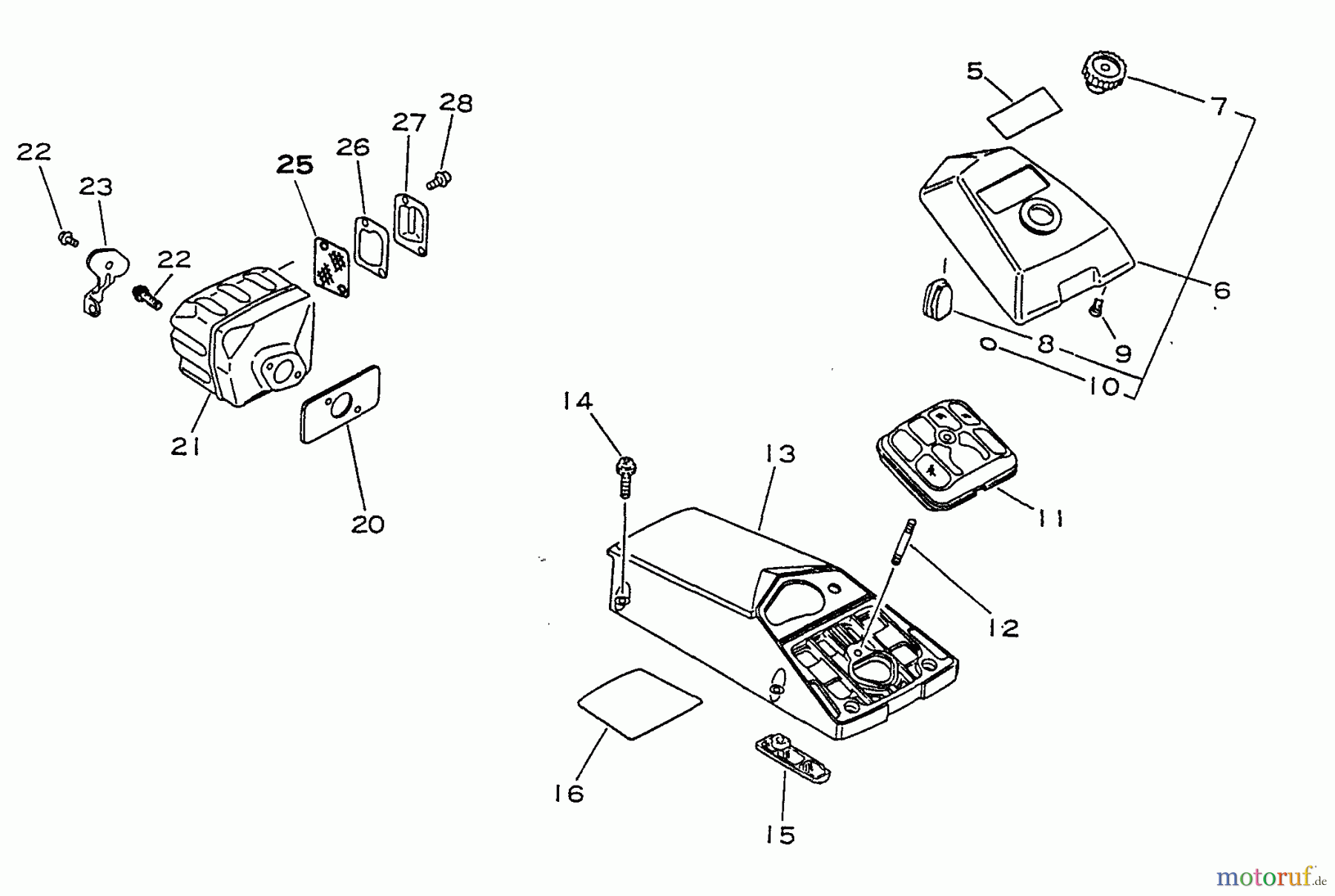 Echo Sägen, Kettensägen CS-4600 - Echo Chainsaw, S/N: 0027192 - 0033240 Exhaust, Air Cleaner