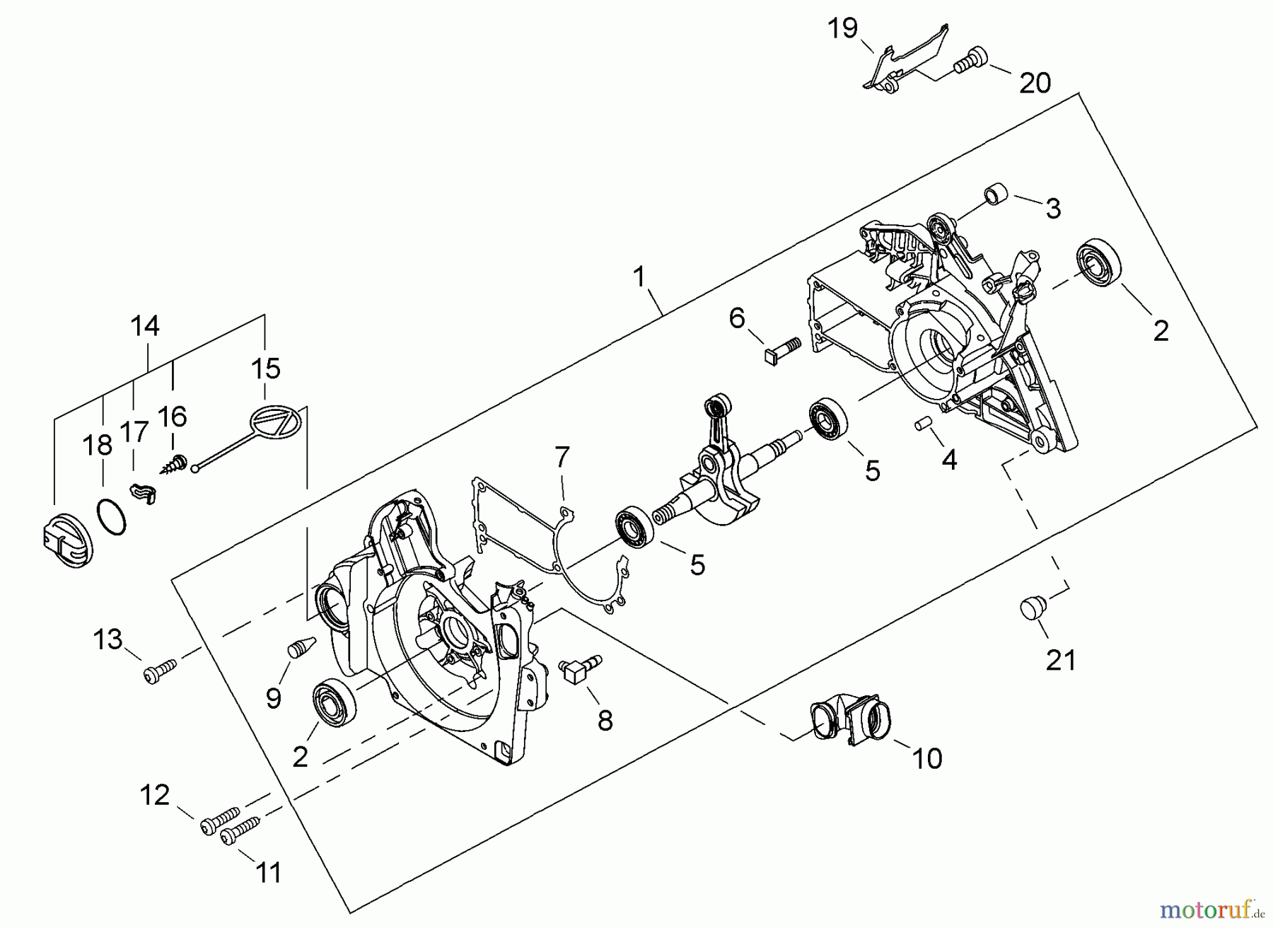 Echo Sägen, Kettensägen CS-600 - Echo Chainsaw, S/N: C24526001001 - C24526999999 Crankcase